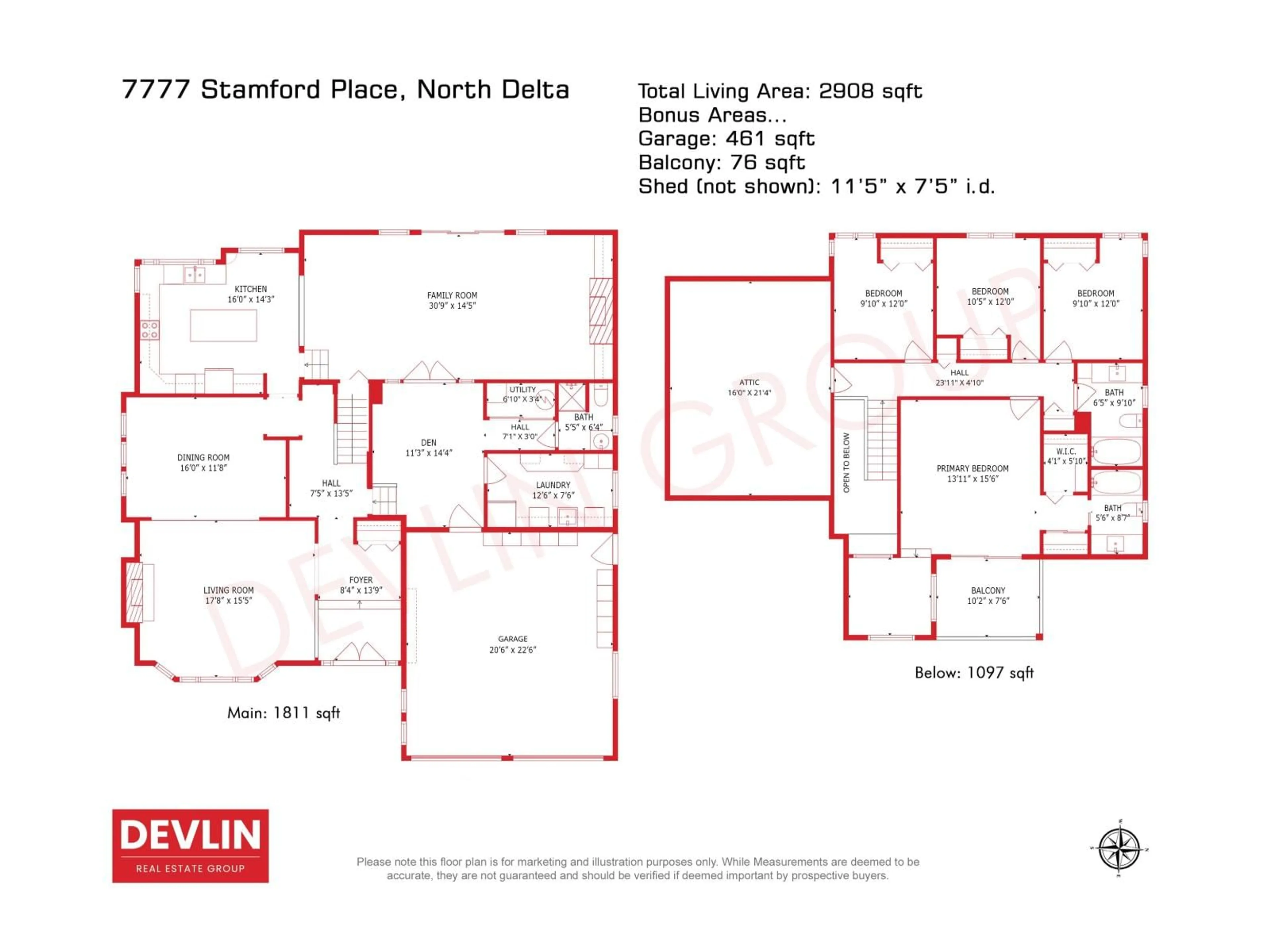 Floor plan for 7777 STAMFORD PLACE, Delta British Columbia V4C7T5