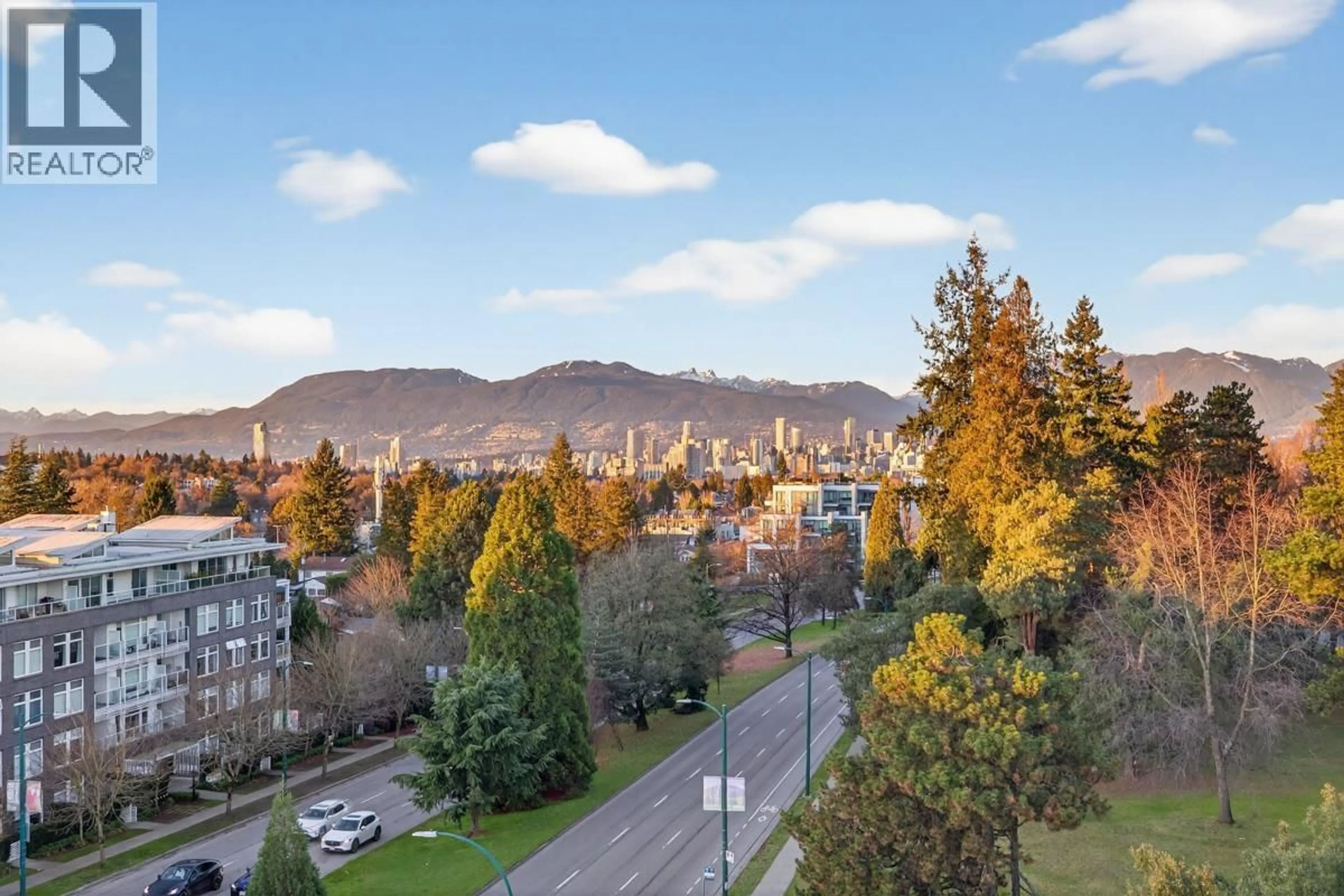 A pic from outside/outdoor area/front of a property/back of a property/a pic from drone, mountain view for 602 - 4908 CAMBIE STREET, Vancouver British Columbia V5Z0K1