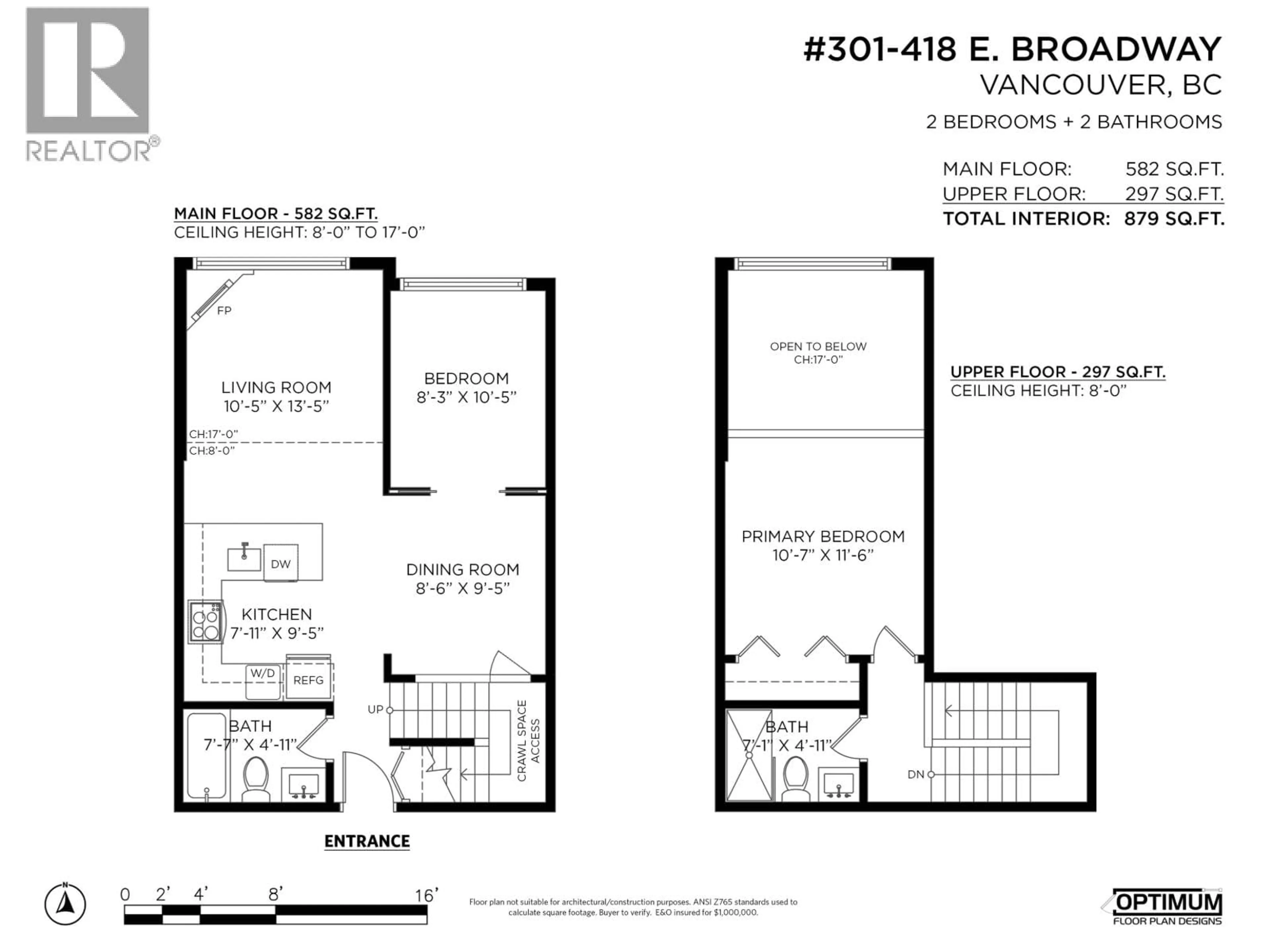 Floor plan for 301 - 418 BROADWAY, Vancouver British Columbia V5T1X2