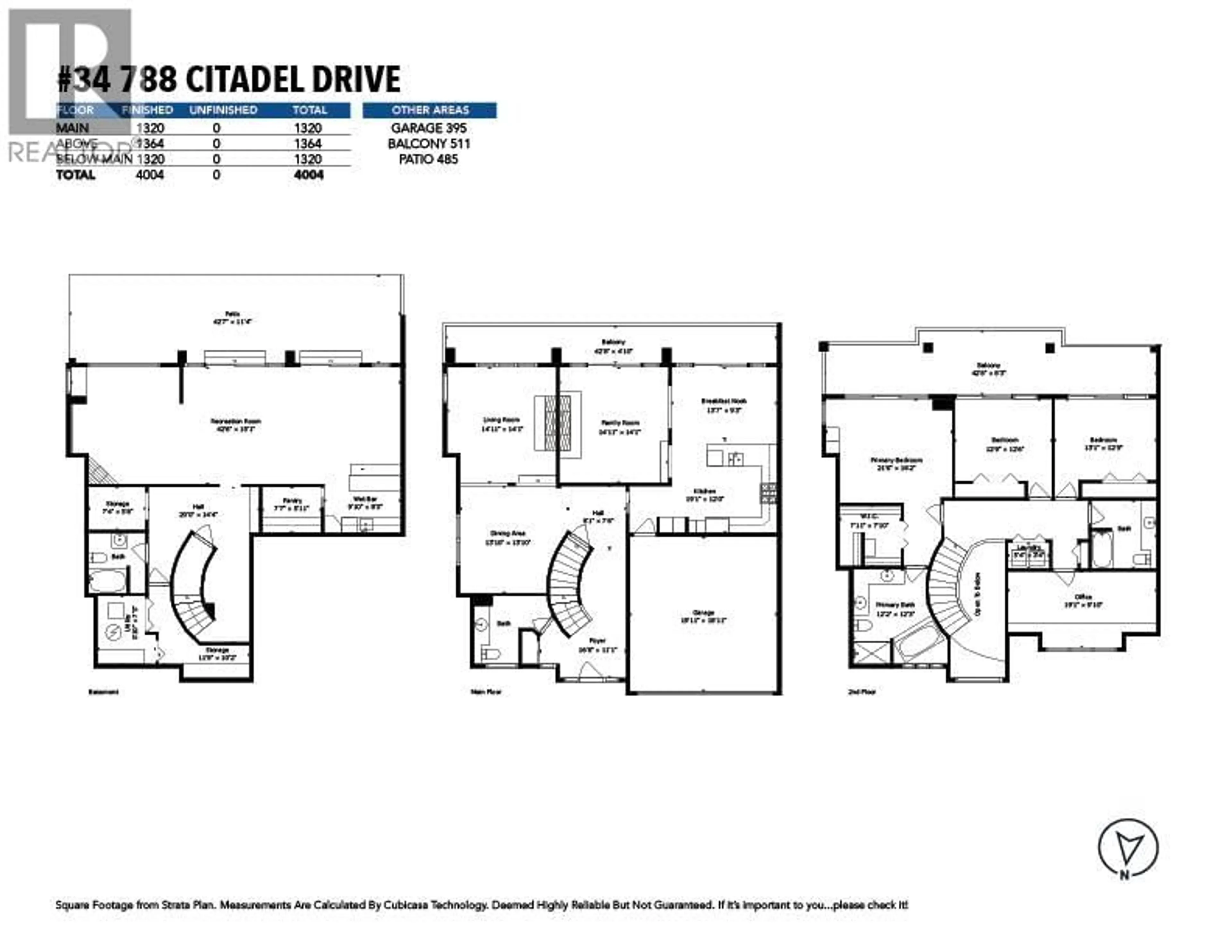 Floor plan for 34 - 788 CITADEL DRIVE, Port Coquitlam British Columbia V3C6G9