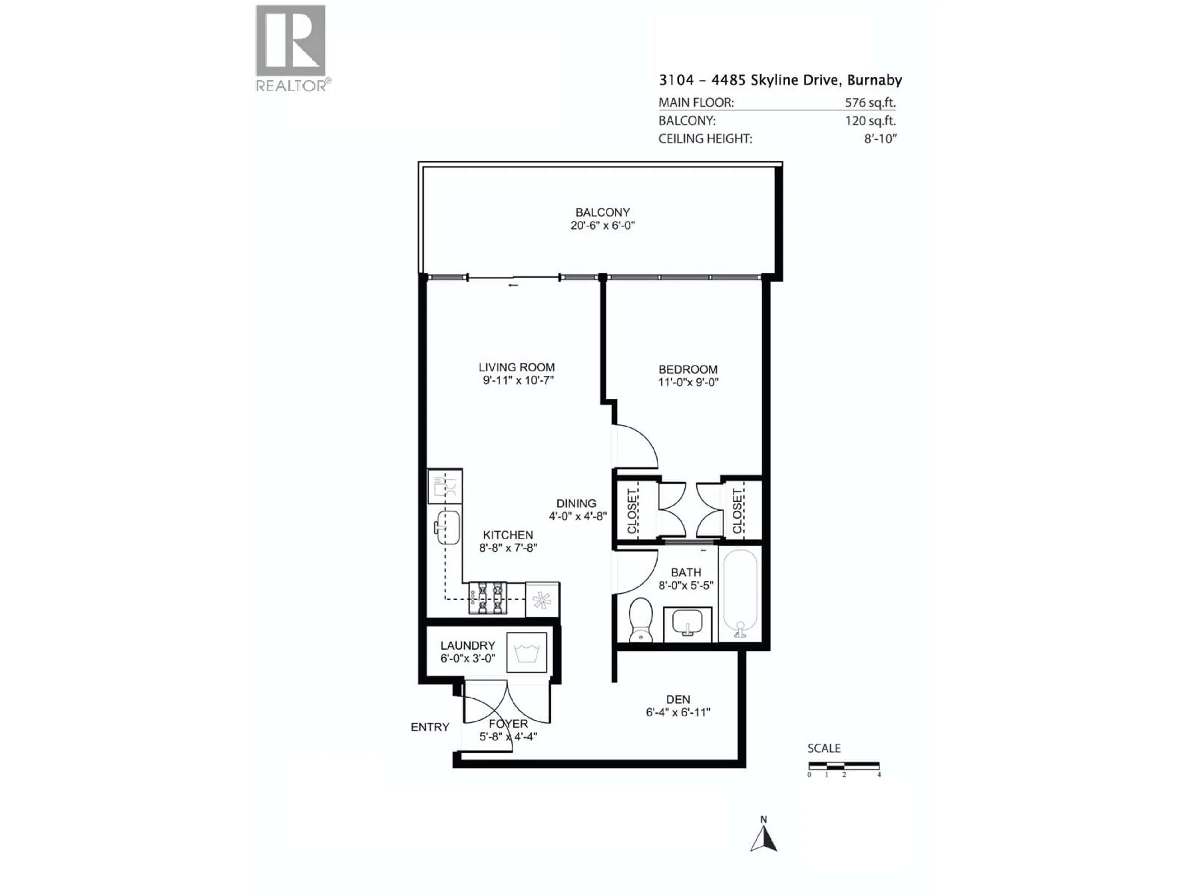 Floor plan for 3104 - 4485 SKYLINE DRIVE, Burnaby British Columbia V5C0J2