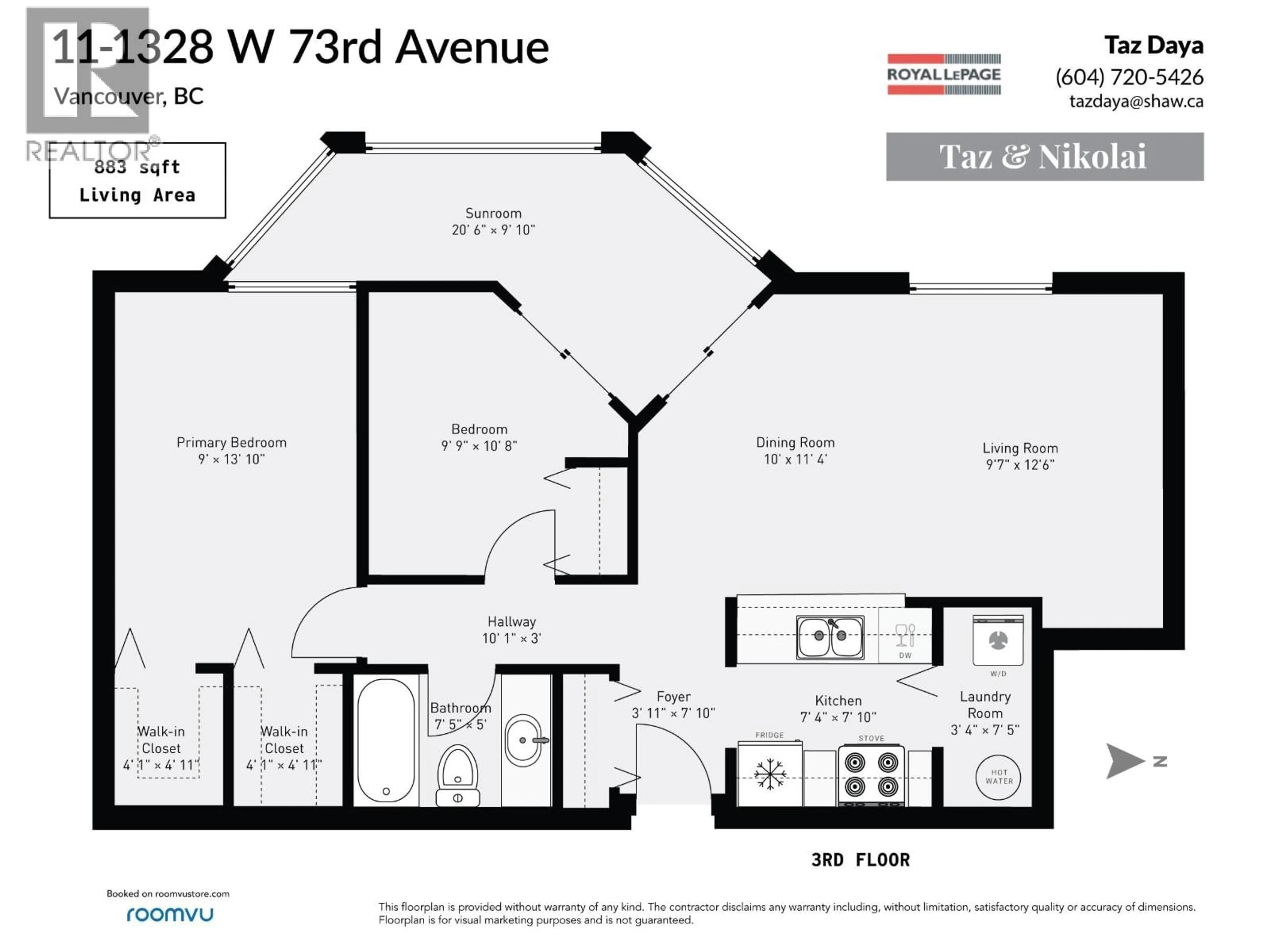 Floor plan for 11 - 1328 73RD AVENUE, Vancouver British Columbia V6P3E7