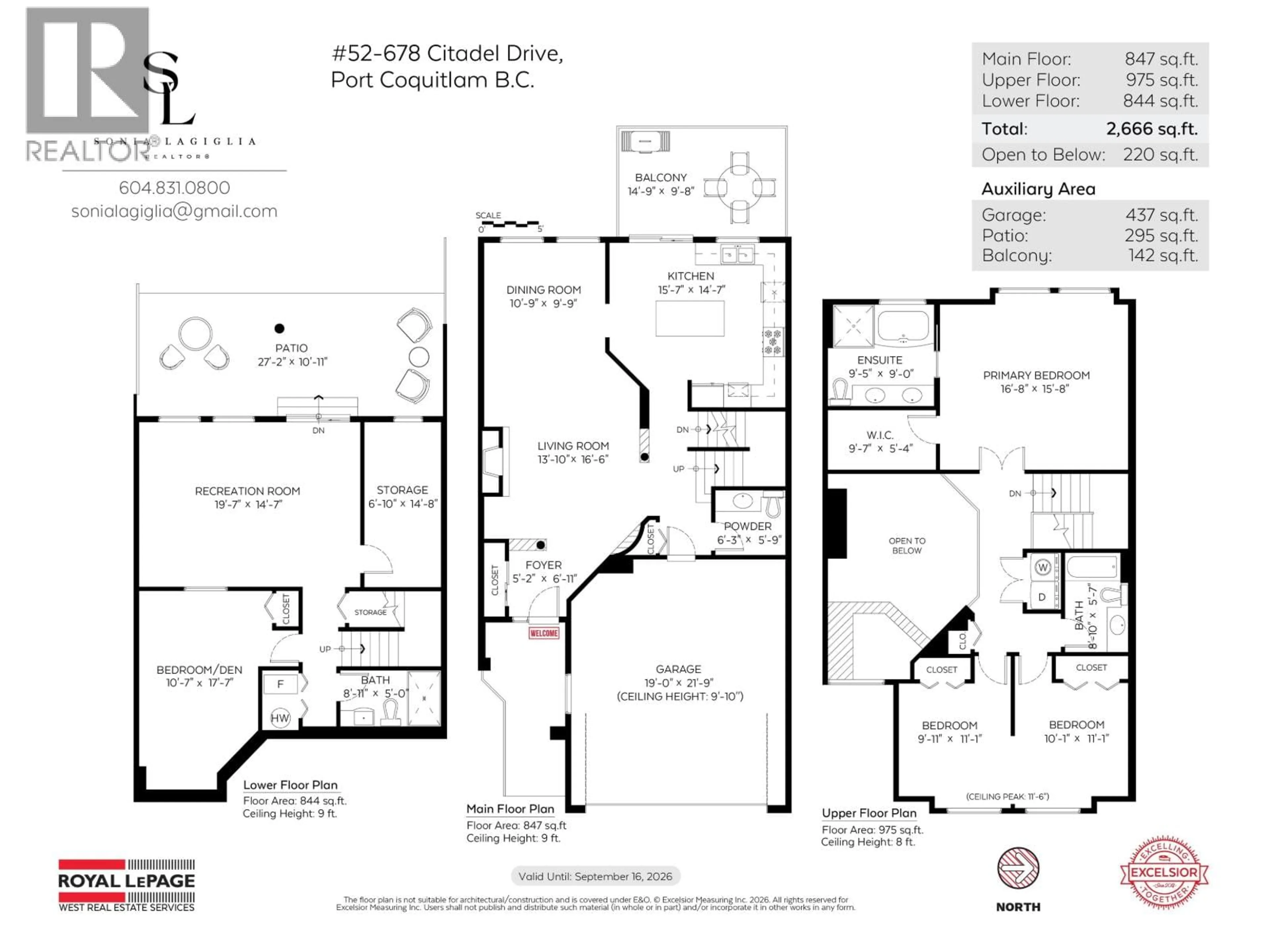 Floor plan for 52 - 678 CITADEL DRIVE, Port Coquitlam British Columbia V3C6M7