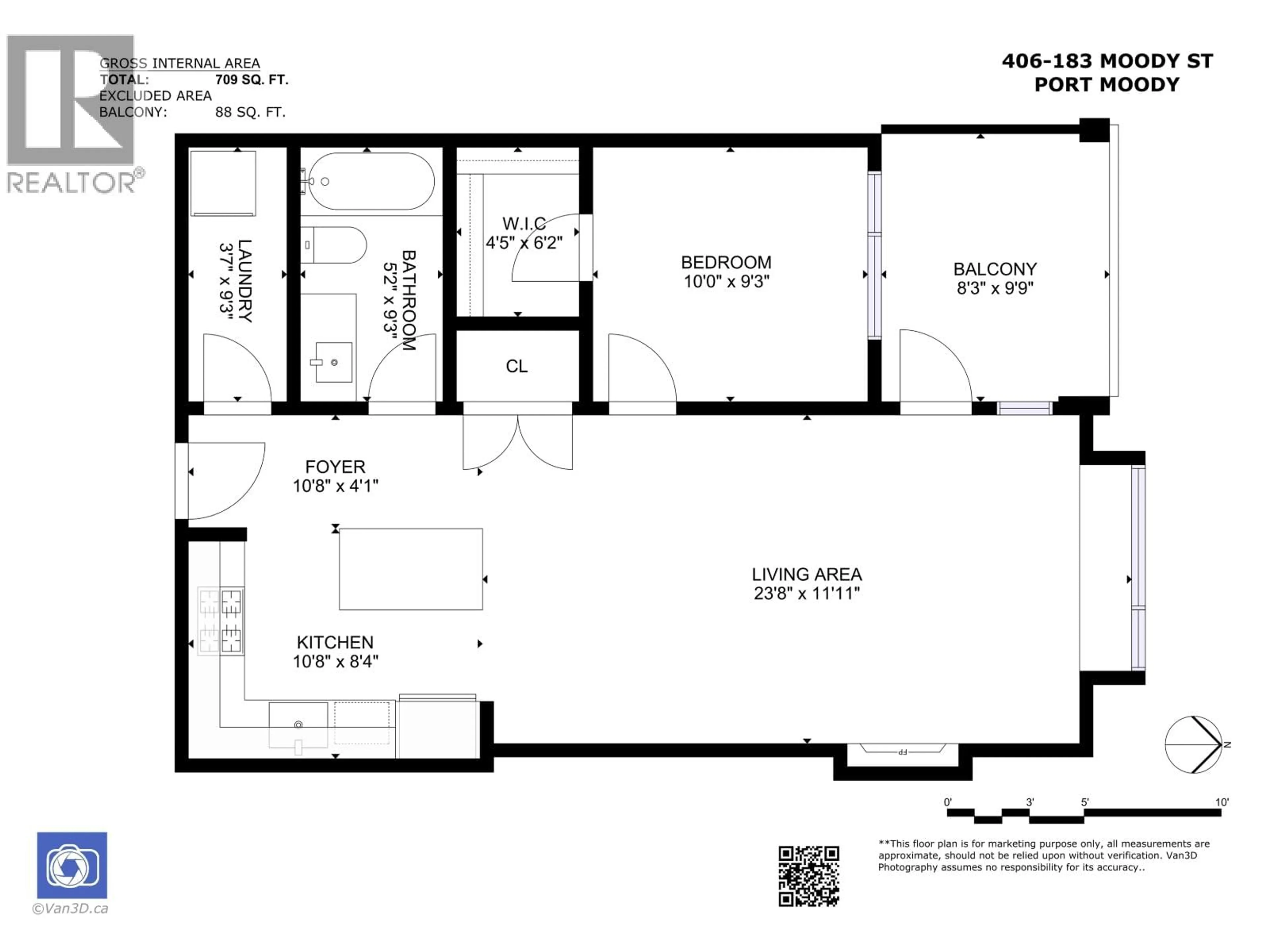 Floor plan for 406 - 83 MOODY STREET, Port Moody British Columbia V3H0K7