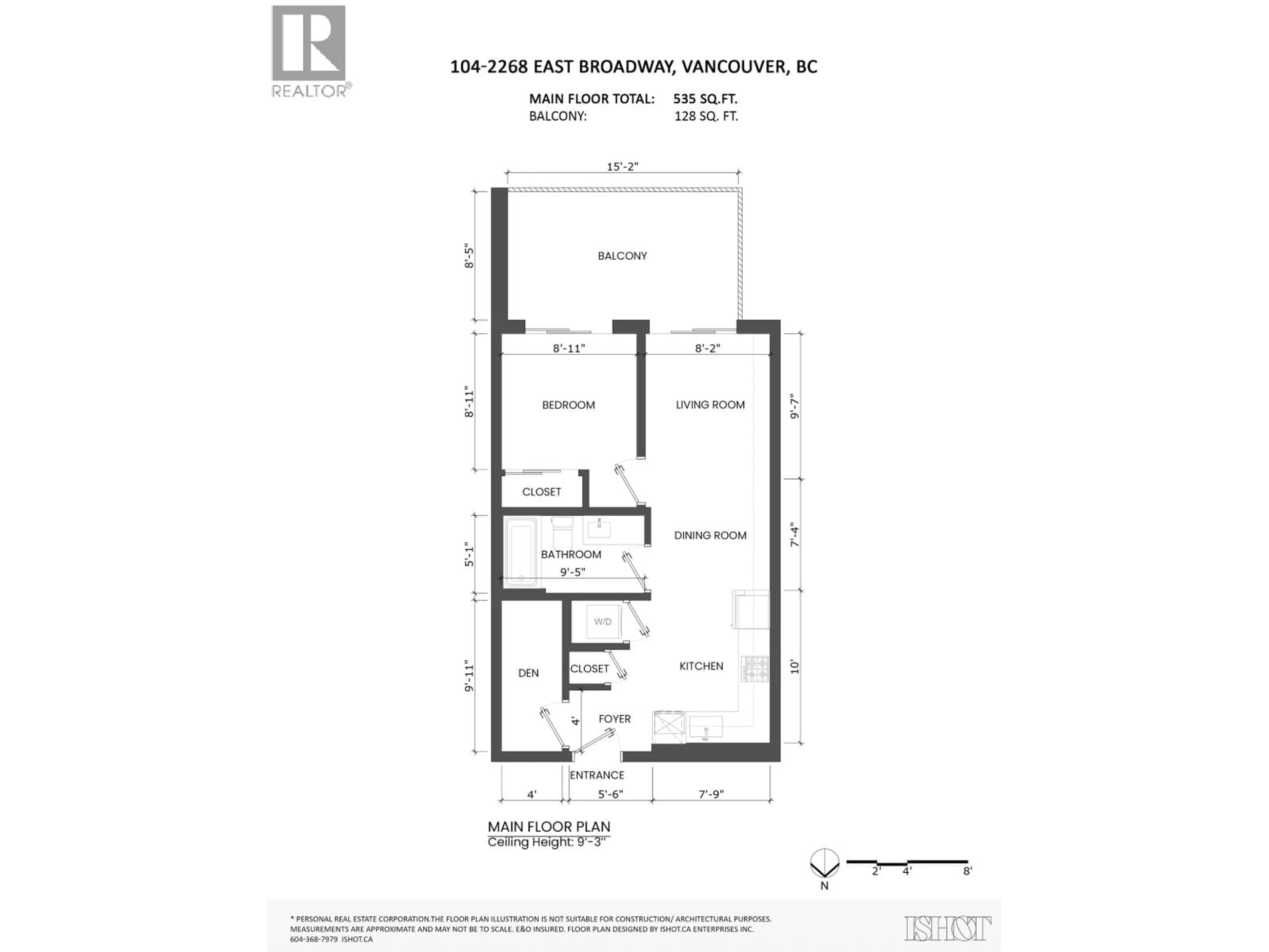 Floor plan for 104 - 2268 BROADWAY, Vancouver British Columbia V5N0L2
