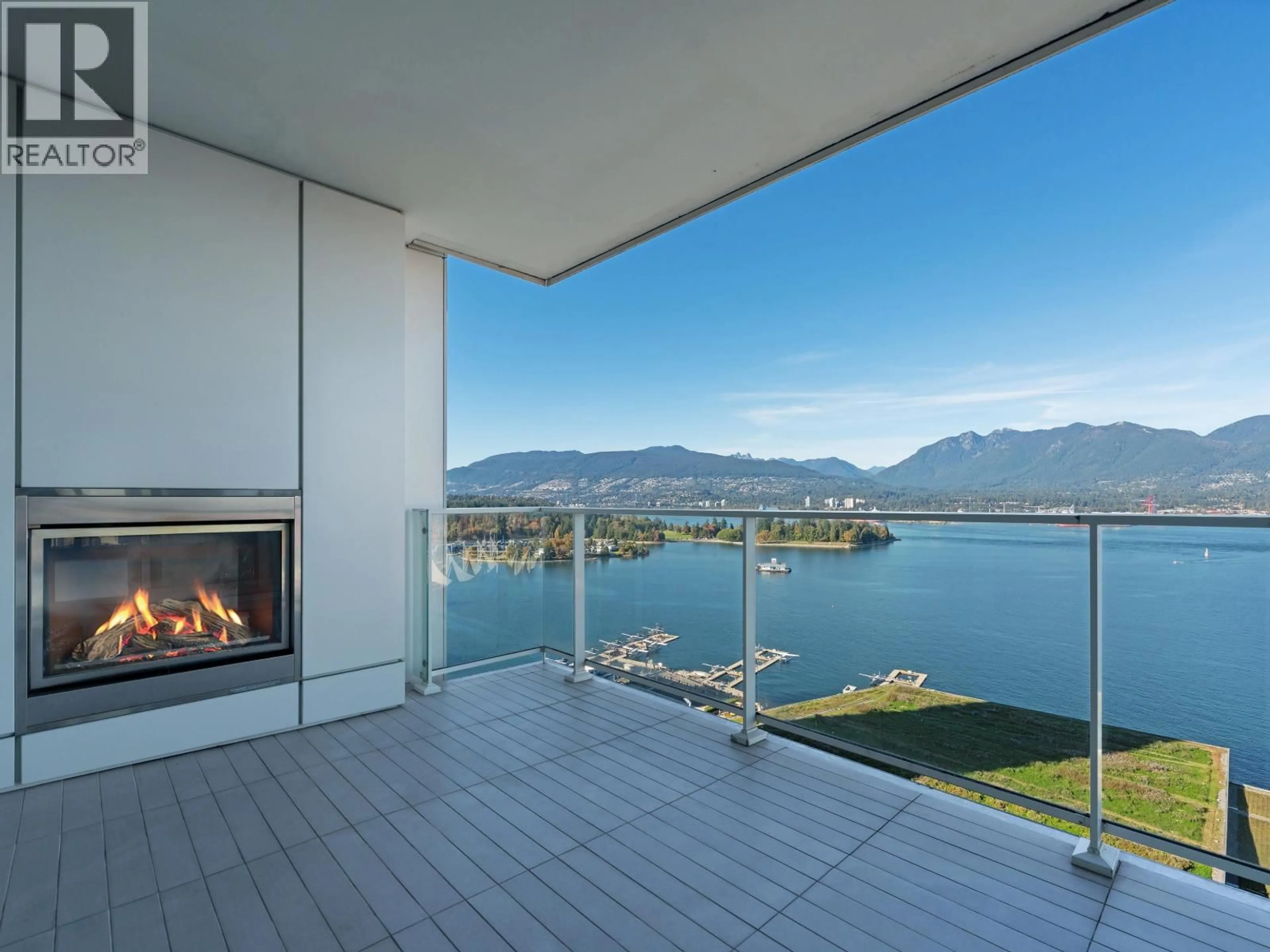 Balcony in the apartment, water/lake/river/ocean view for 2701 - 1011 CORDOVA STREET, Vancouver British Columbia V6C0B2