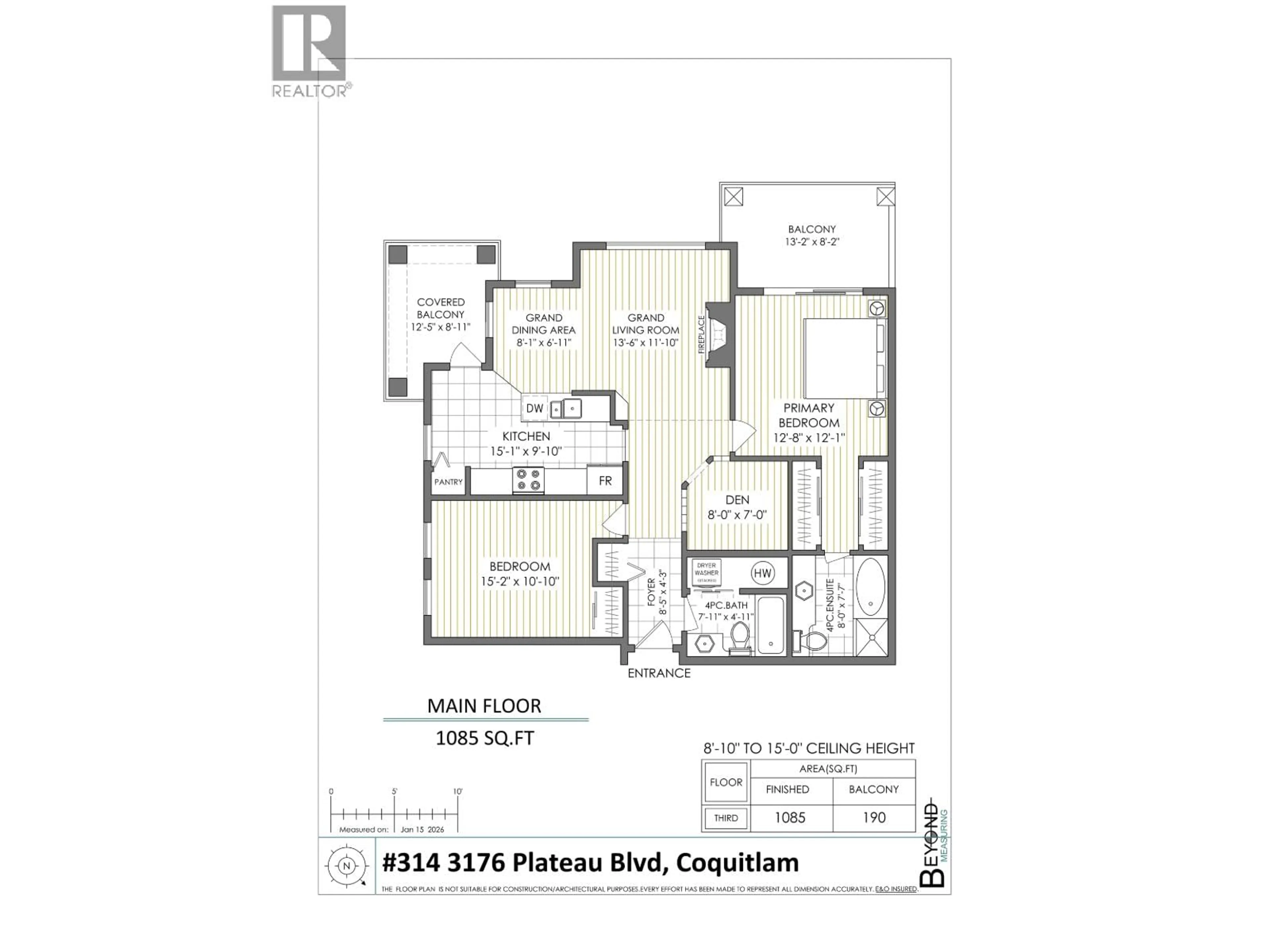 Floor plan for 314 - 3176 PLATEAU BOULEVARD, Coquitlam British Columbia V3E3J2