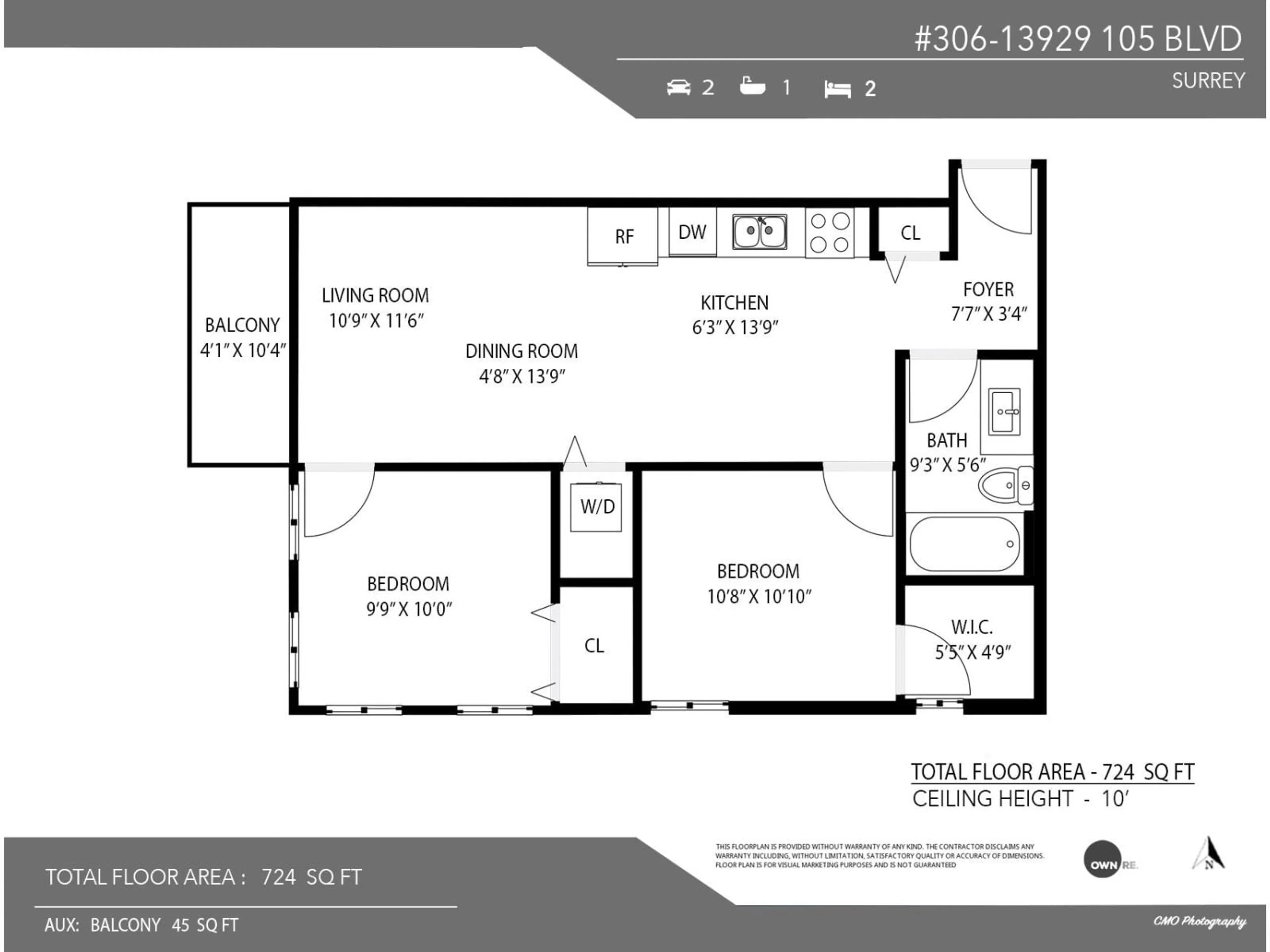 Floor plan for 306 - 13929 105 BOULEVARD, Surrey British Columbia V3T0R5