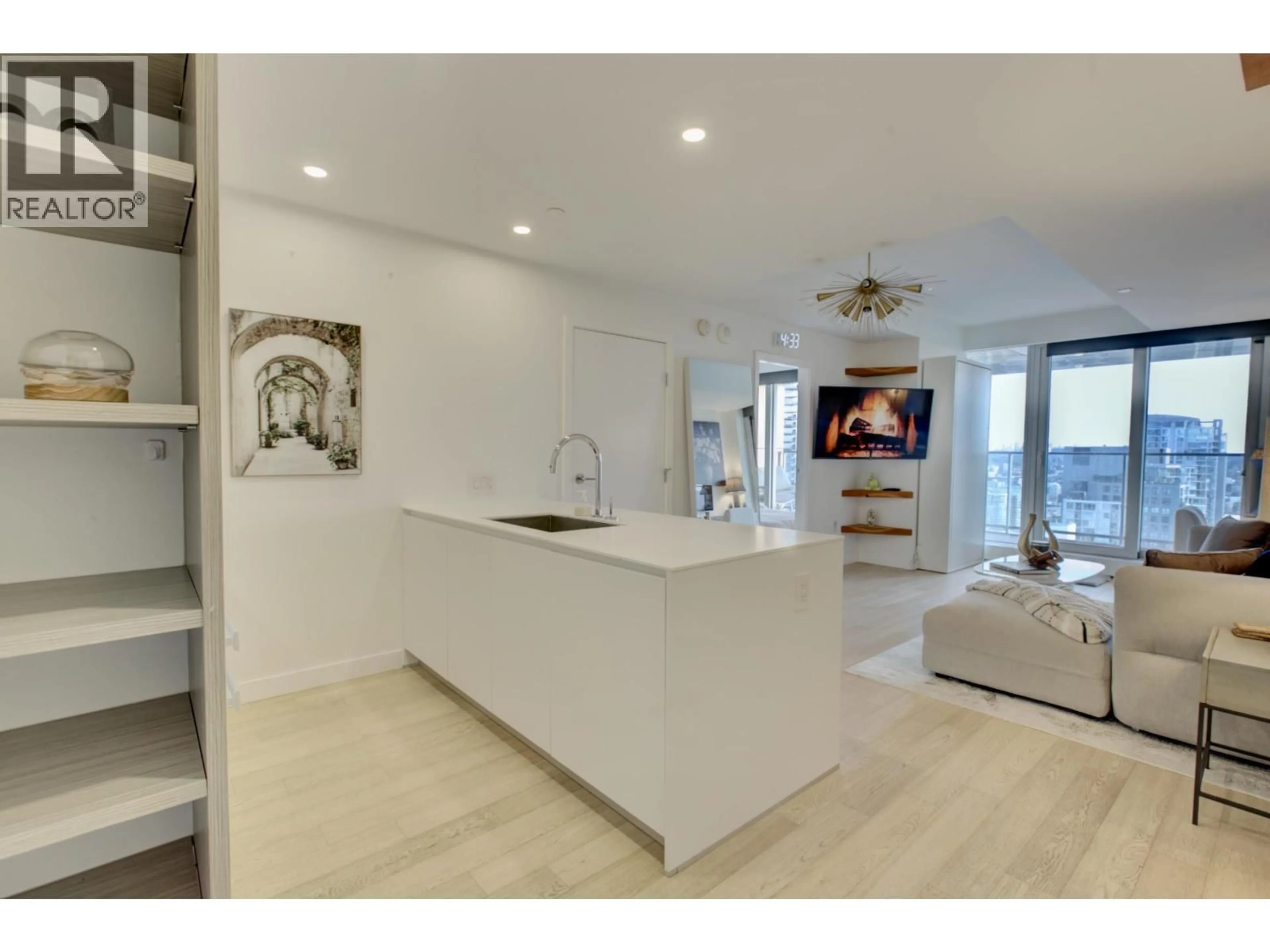 Open concept kitchen, ceramic/tile floor for 3809 - 1480 HOWE STREET, Vancouver British Columbia V6Z0G5
