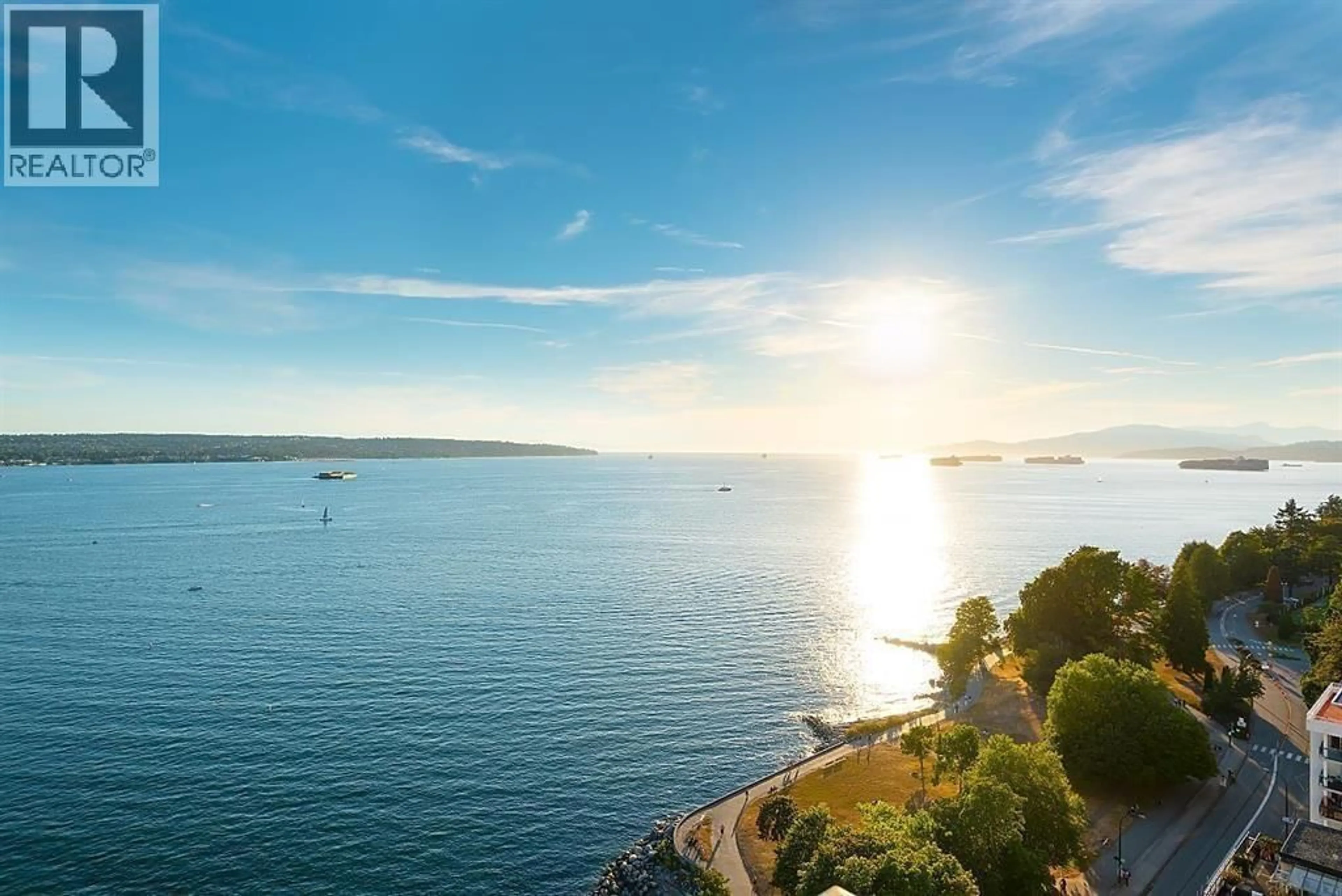 A pic from outside/outdoor area/front of a property/back of a property/a pic from drone, water/lake/river/ocean view for 503 - 1995 BEACH AVENUE, Vancouver British Columbia V6G2Y3