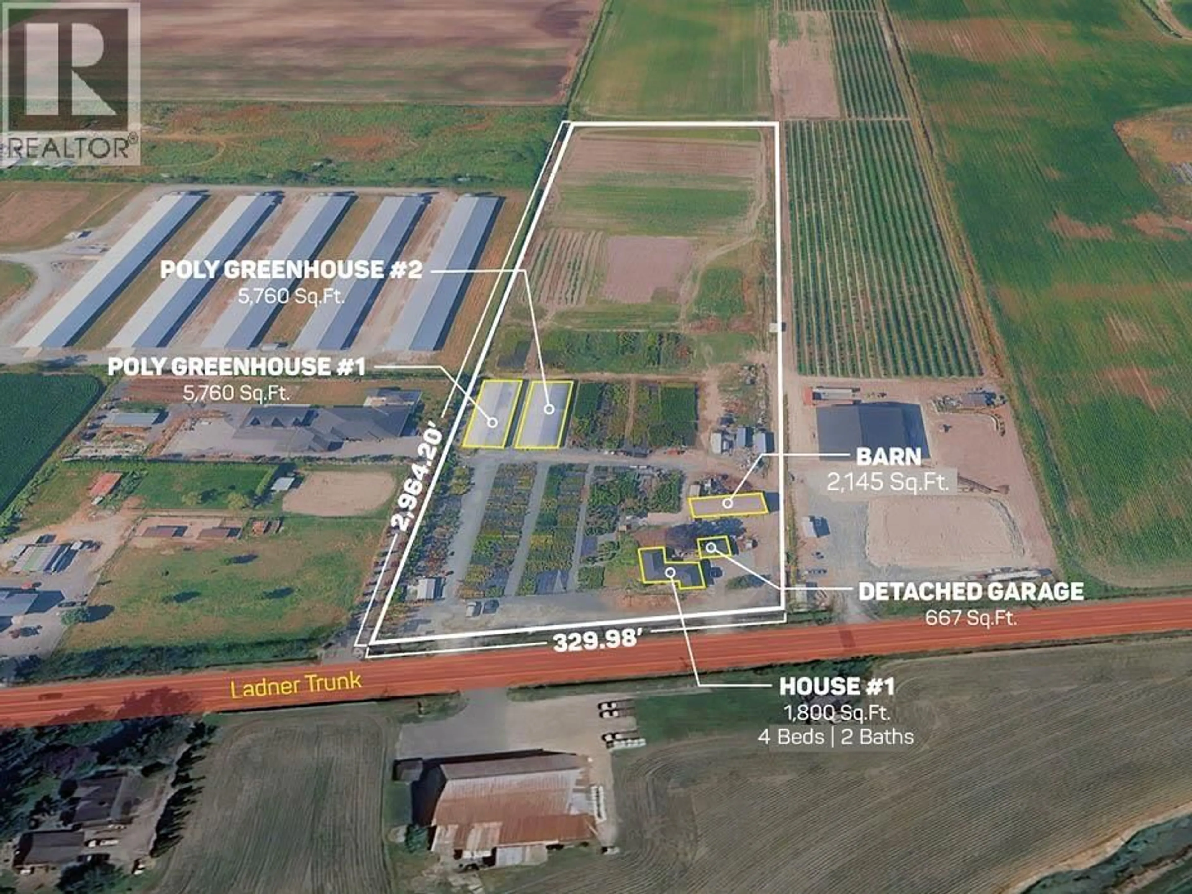 A pic from outside/outdoor area/front of a property/back of a property/a pic from drone, building for 10641 LADNER TRUNK ROAD, Delta British Columbia V4G1K2