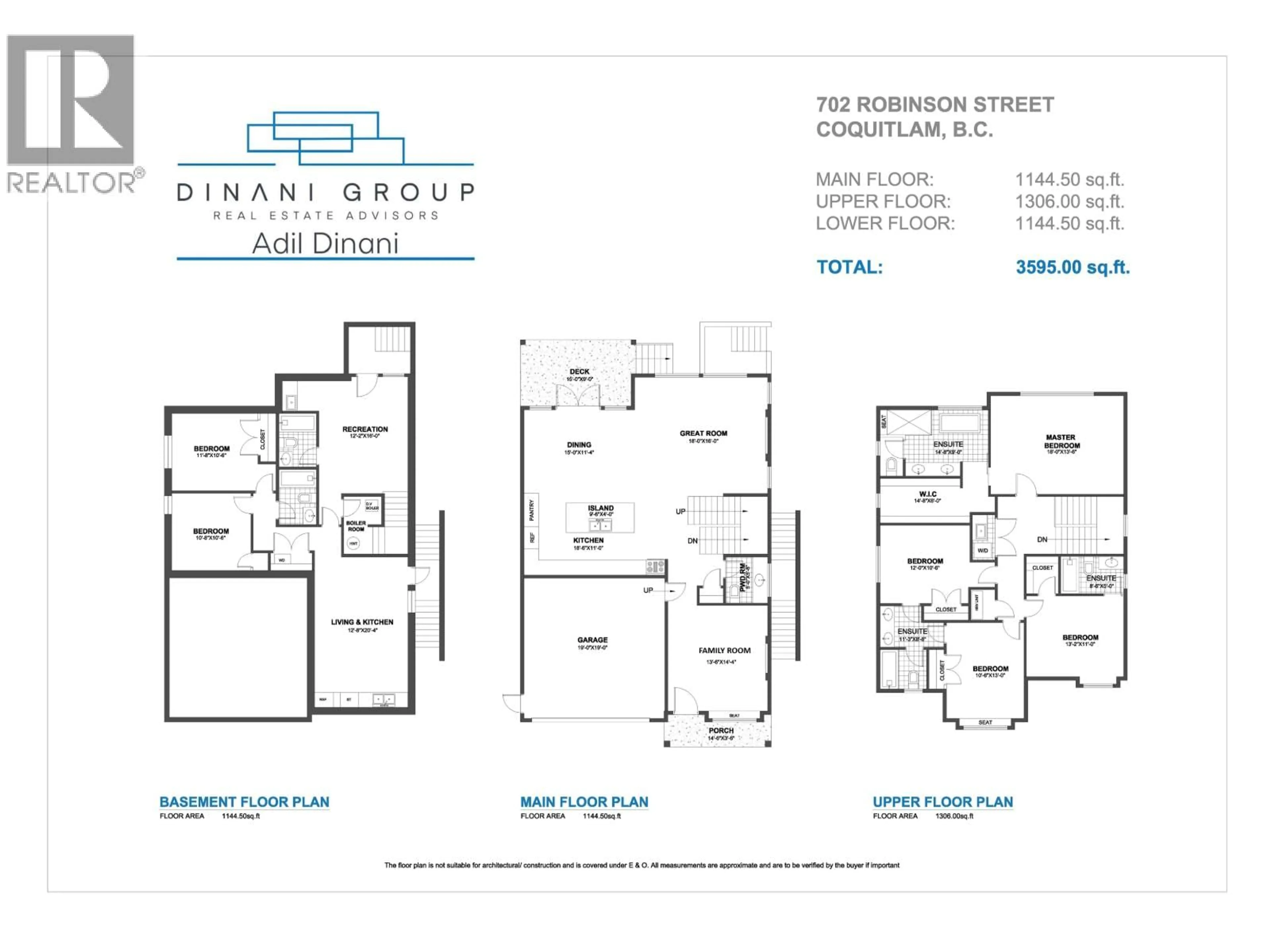 Floor plan for 702 ROBINSON STREET, Coquitlam British Columbia V3J2W9