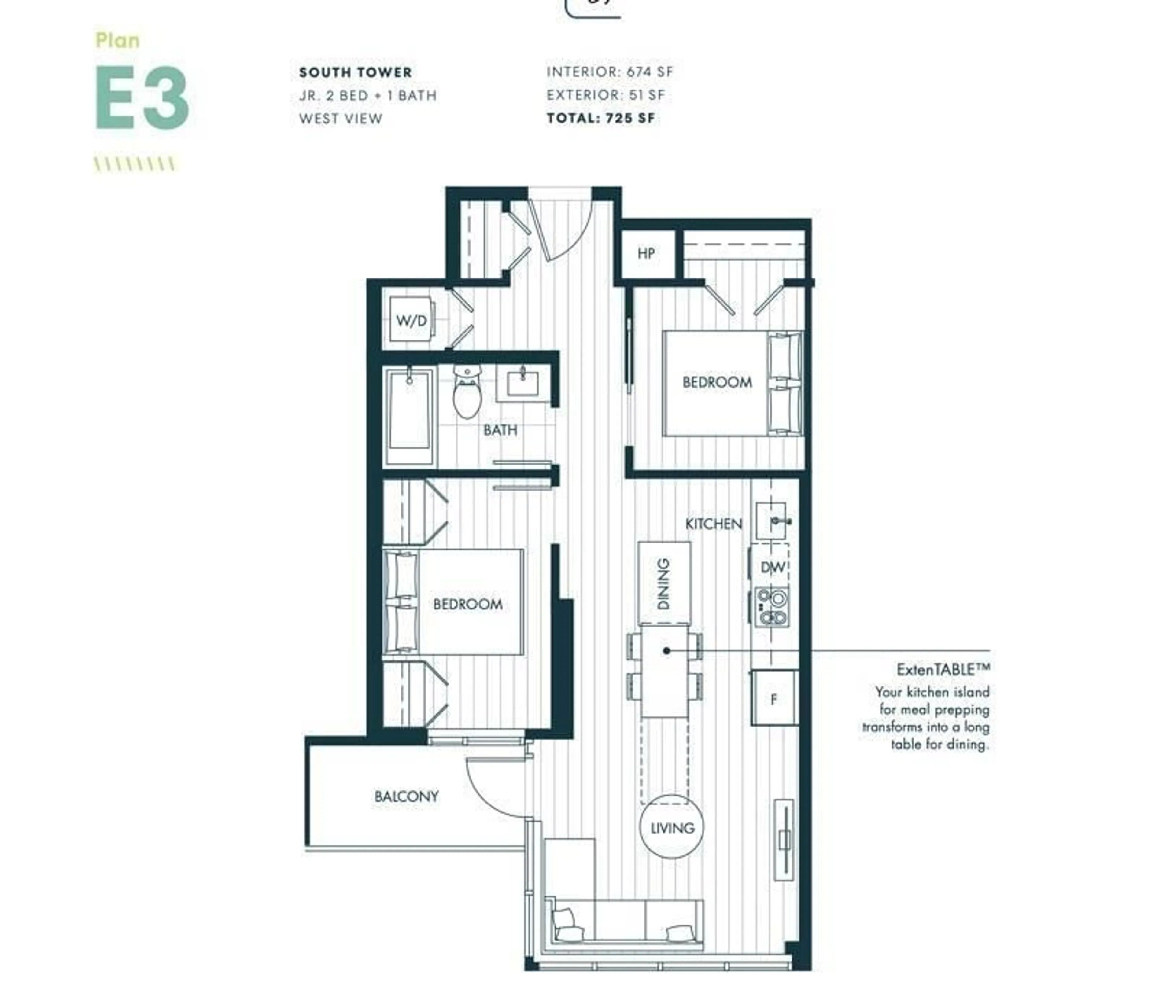 Floor plan for 2501 - 10448 UNIVERSITY DRIVE, Surrey British Columbia V3T0S7