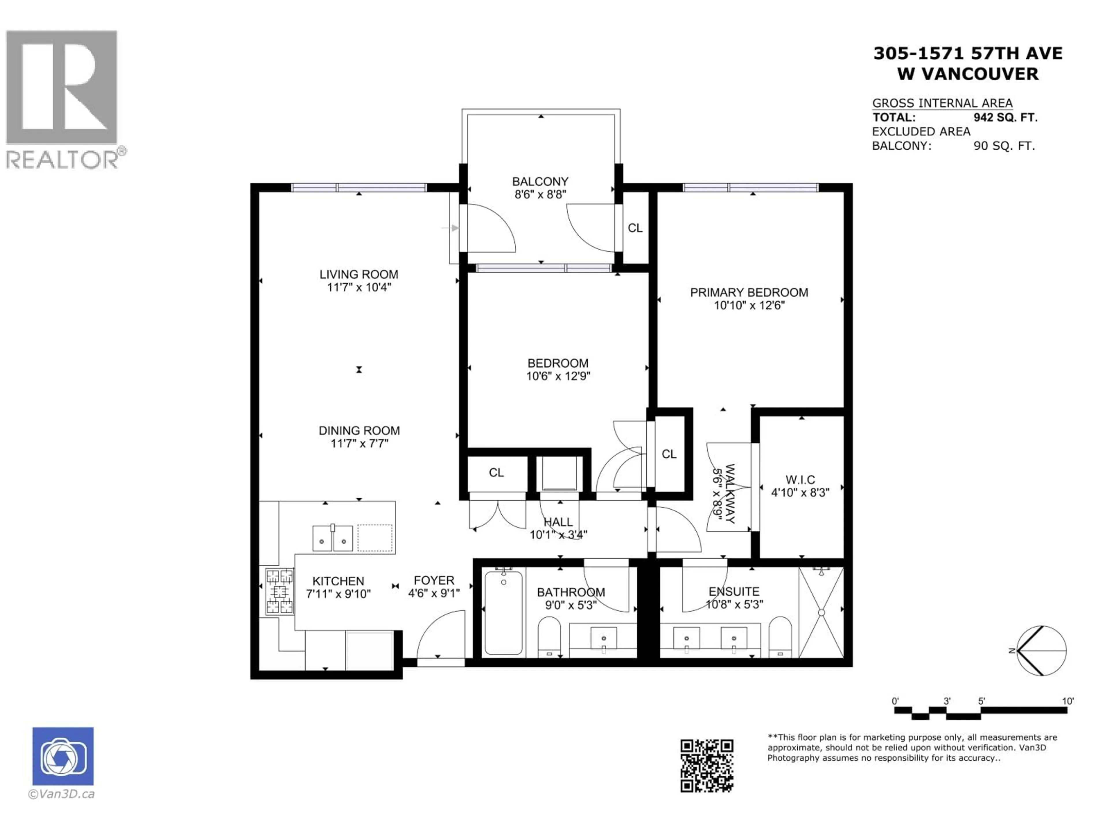 Floor plan for 305 - 1571 57TH AVENUE, Vancouver British Columbia V6P0H7