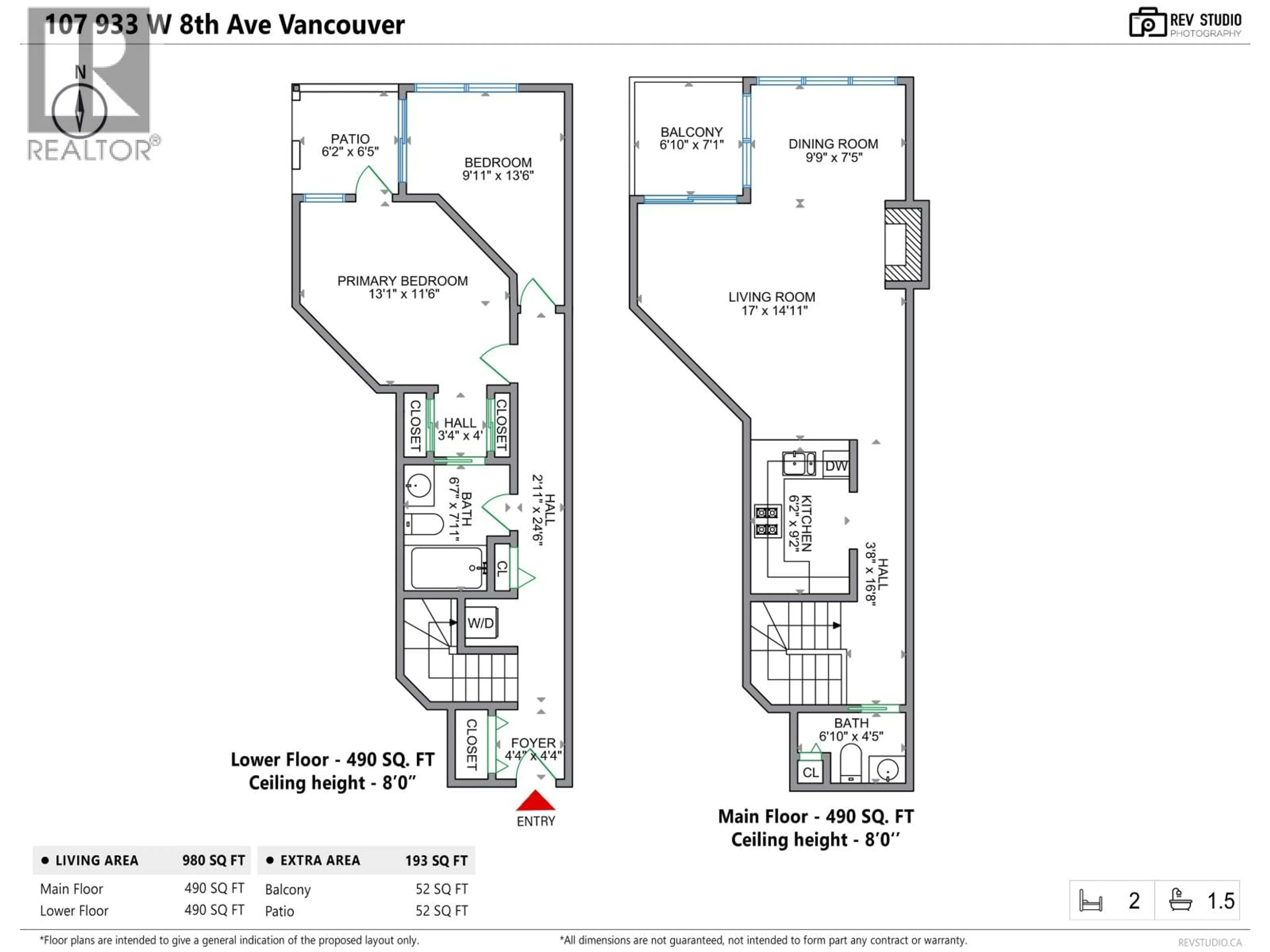 Floor plan for 107 - 933 8TH AVENUE, Vancouver British Columbia V5Z1E4