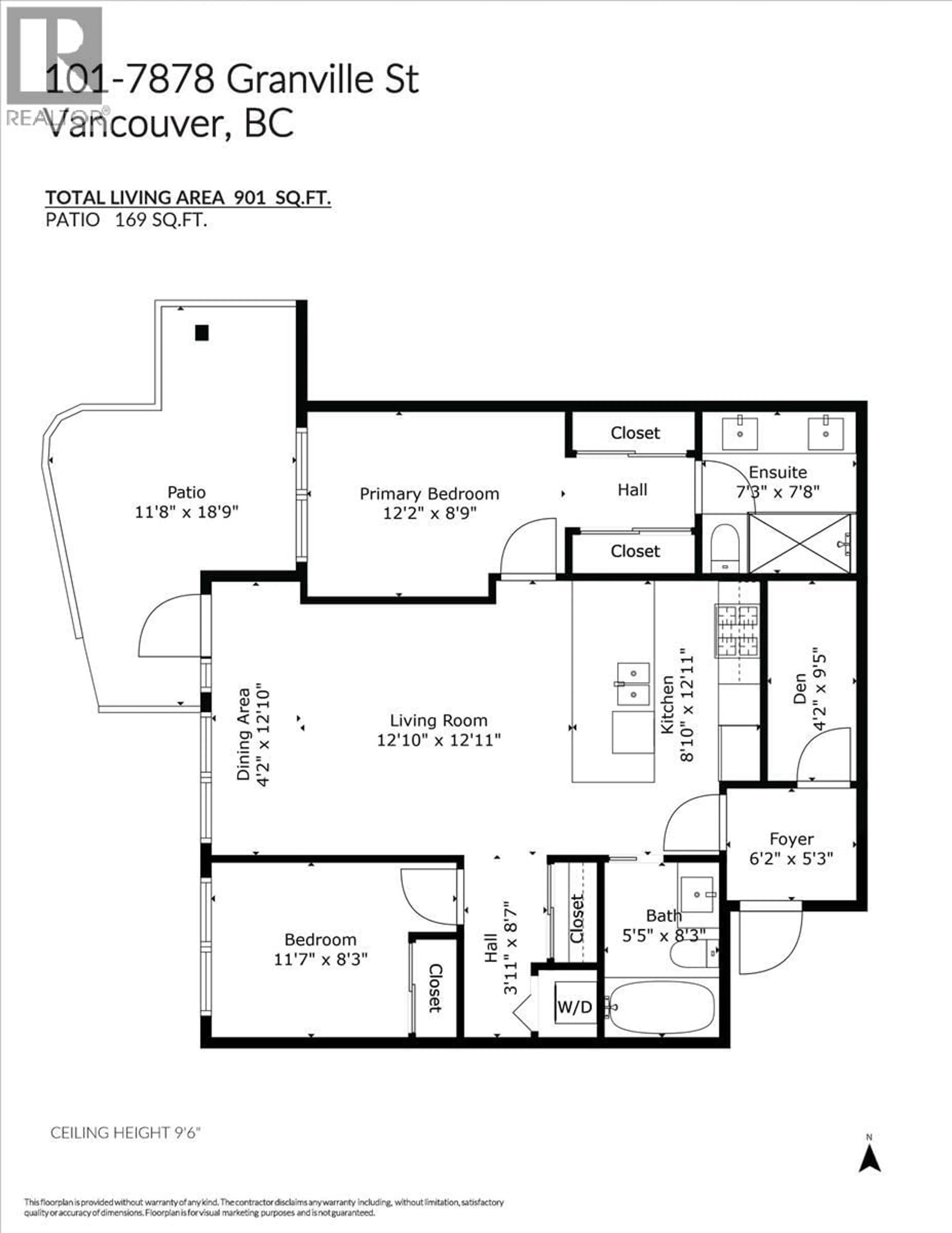 Floor plan for 101 - 7878 GRANVILLE STREET, Vancouver British Columbia V6P4Z2