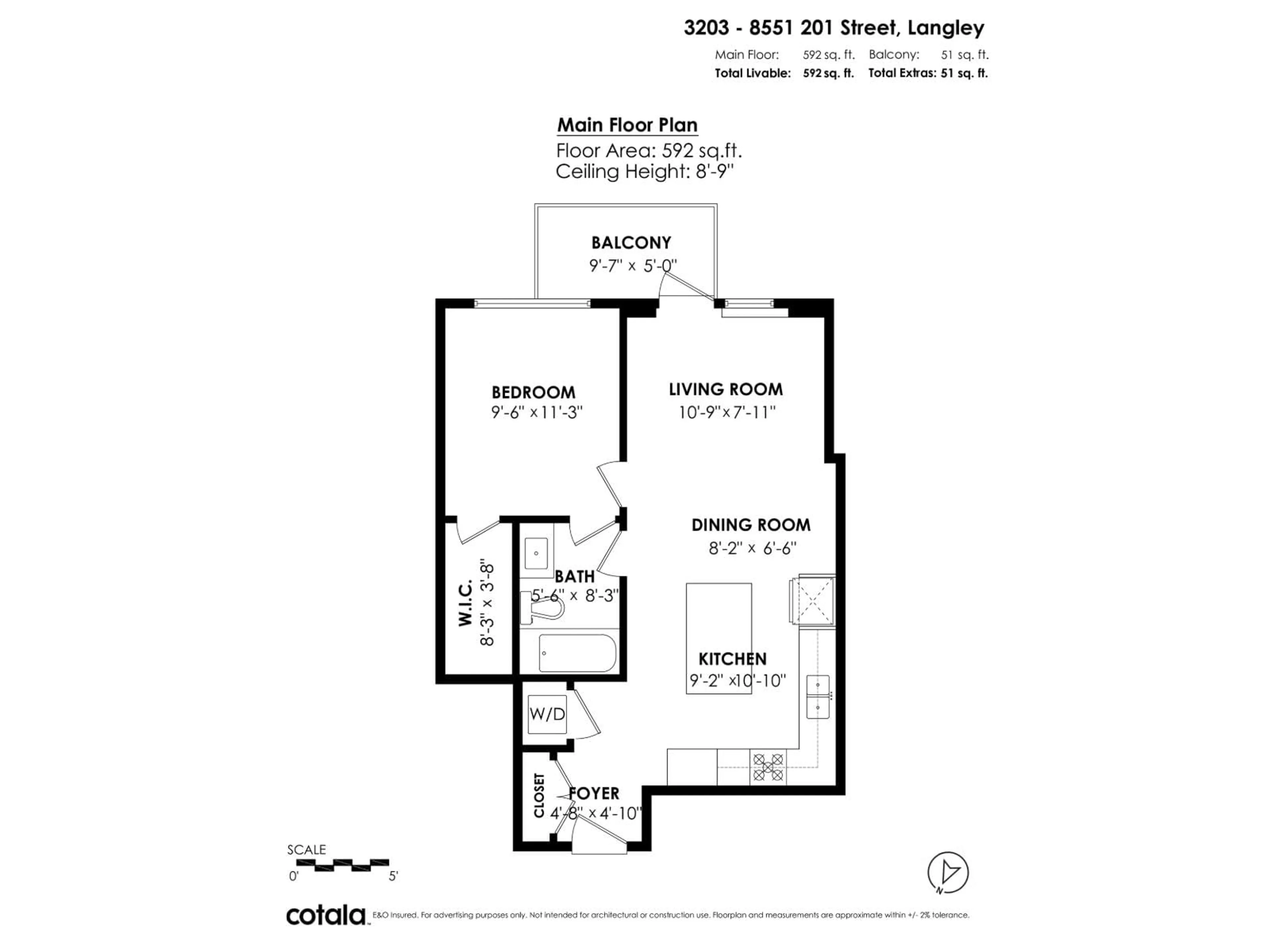 Floor plan for 3203 - 8551 201 STREET, Langley British Columbia V2Y3Y5
