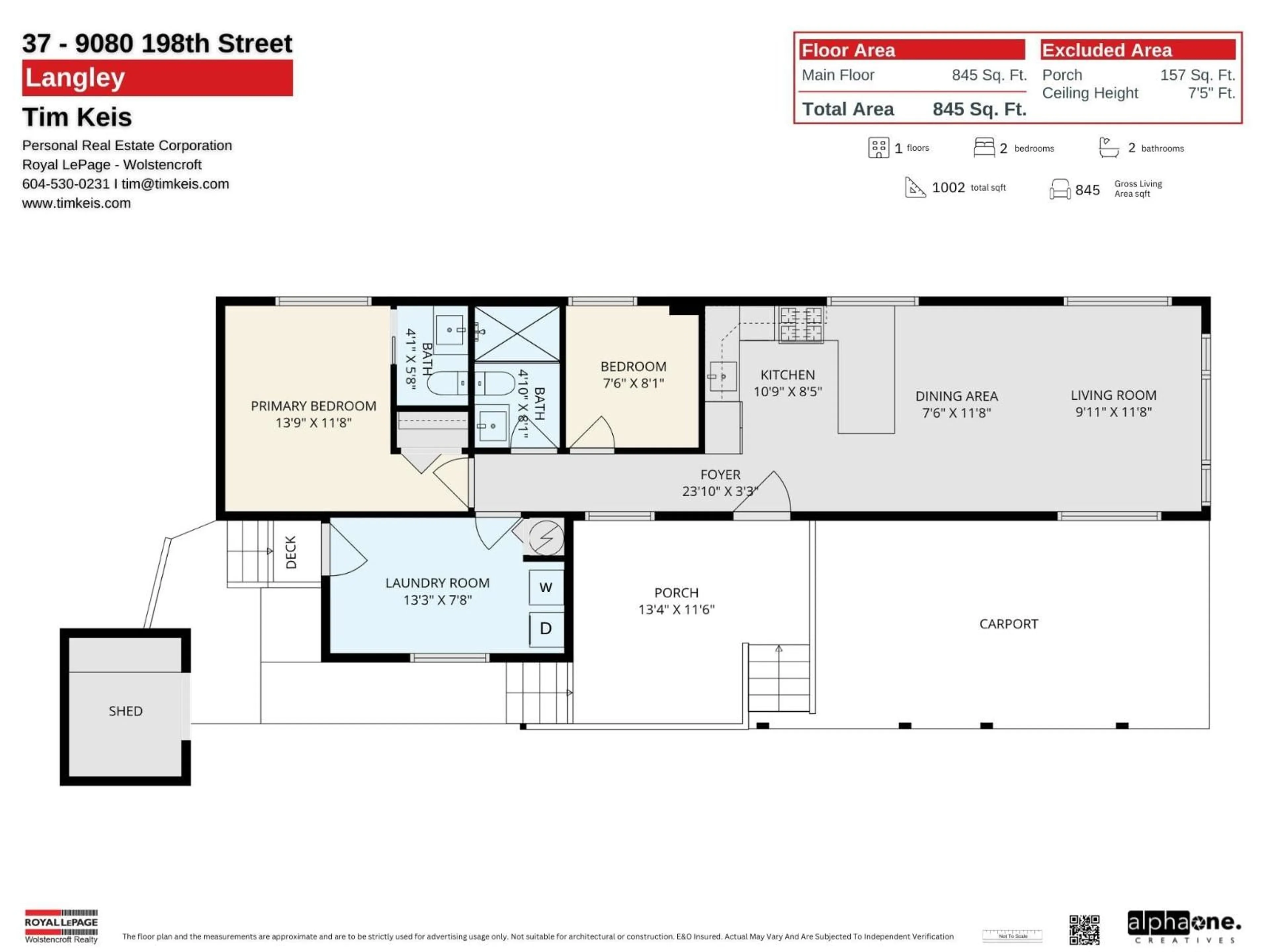 Floor plan for 37 - 9080 198 STREET, Langley British Columbia V1M3A8
