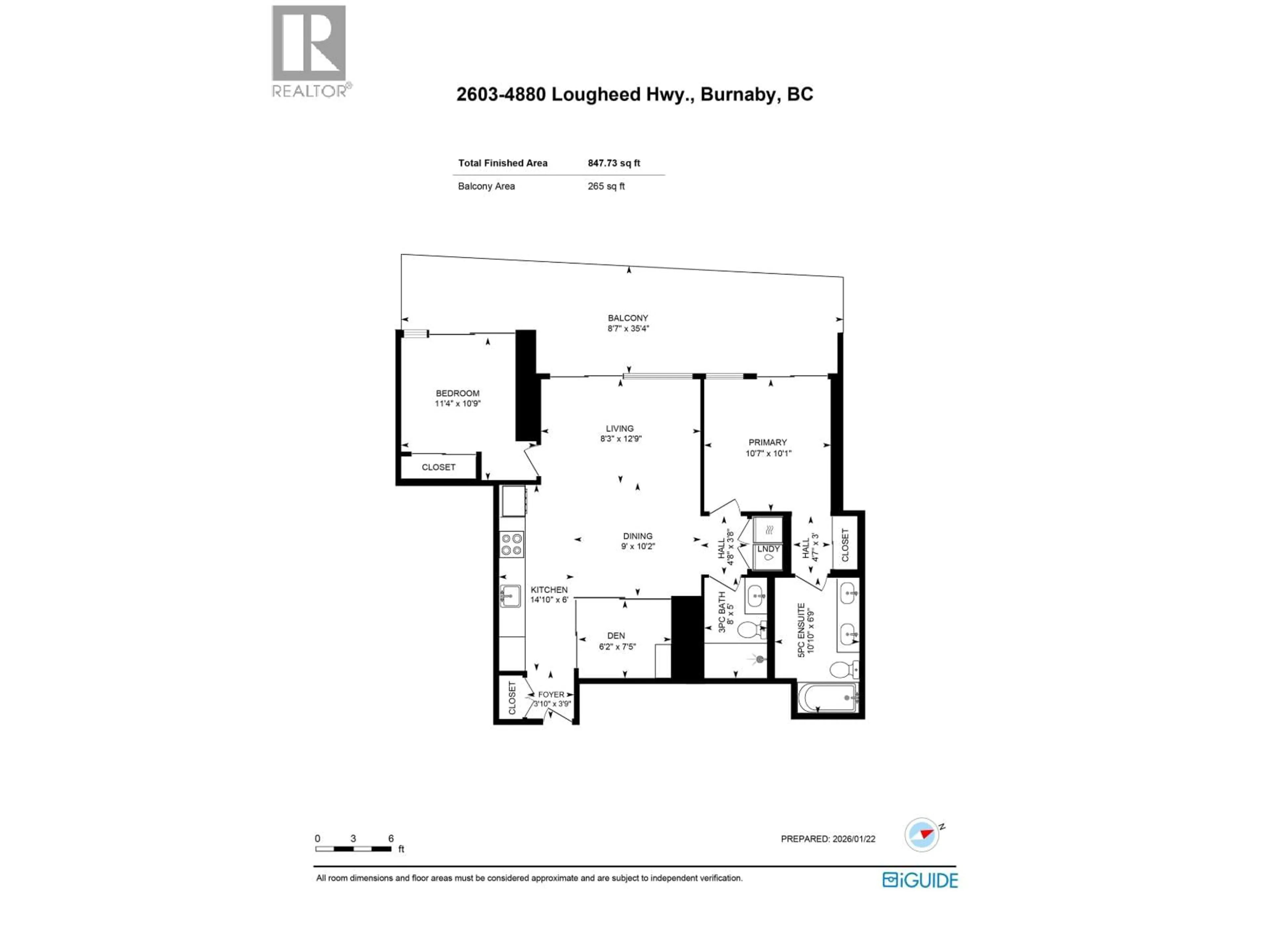 Floor plan for 2603 - 4880 LOUGHEED HIGHWAY, Burnaby British Columbia V5C0N1
