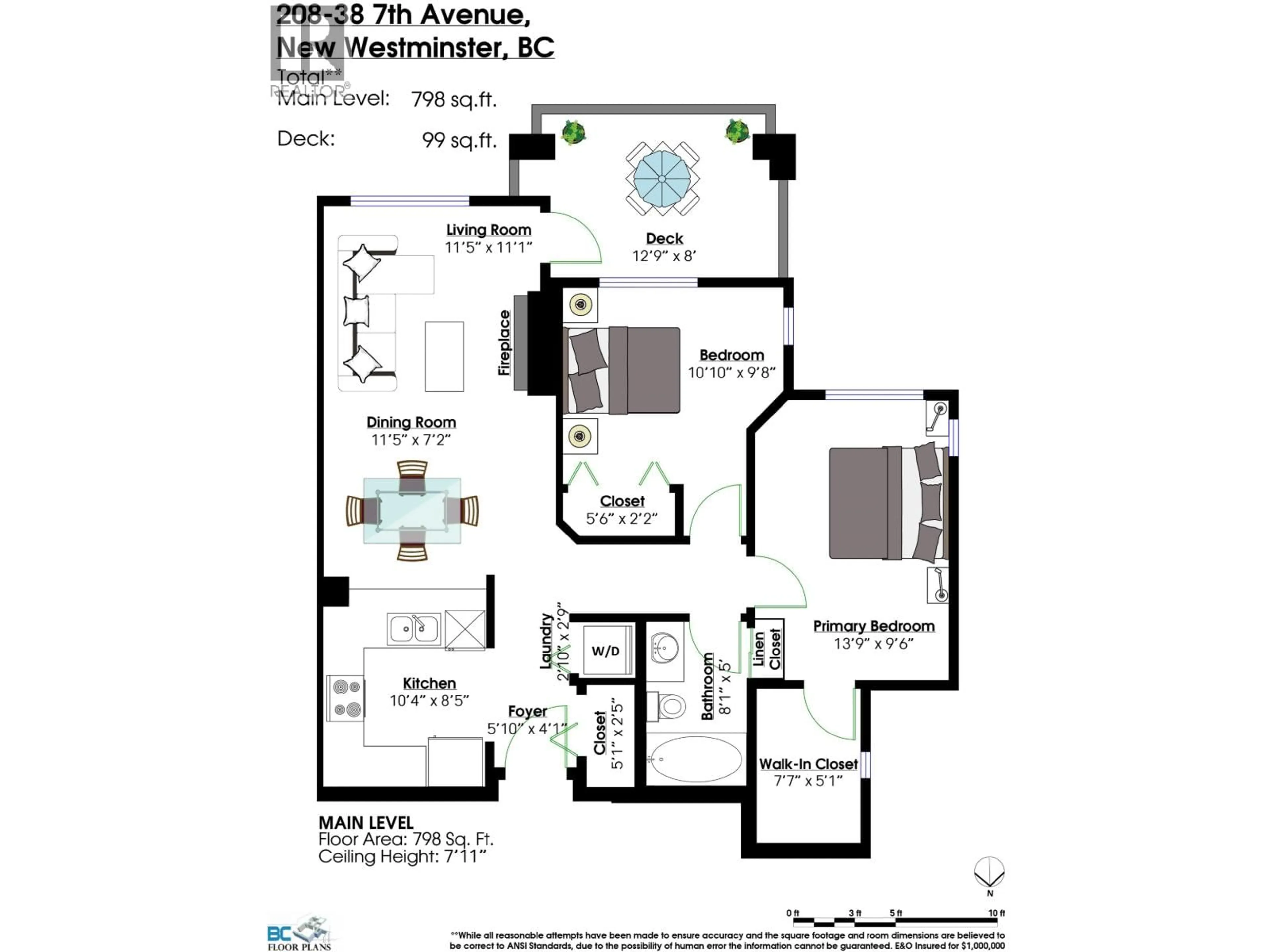 Floor plan for 208 - 38 SEVENTH AVENUE, New Westminster British Columbia V3L5W2