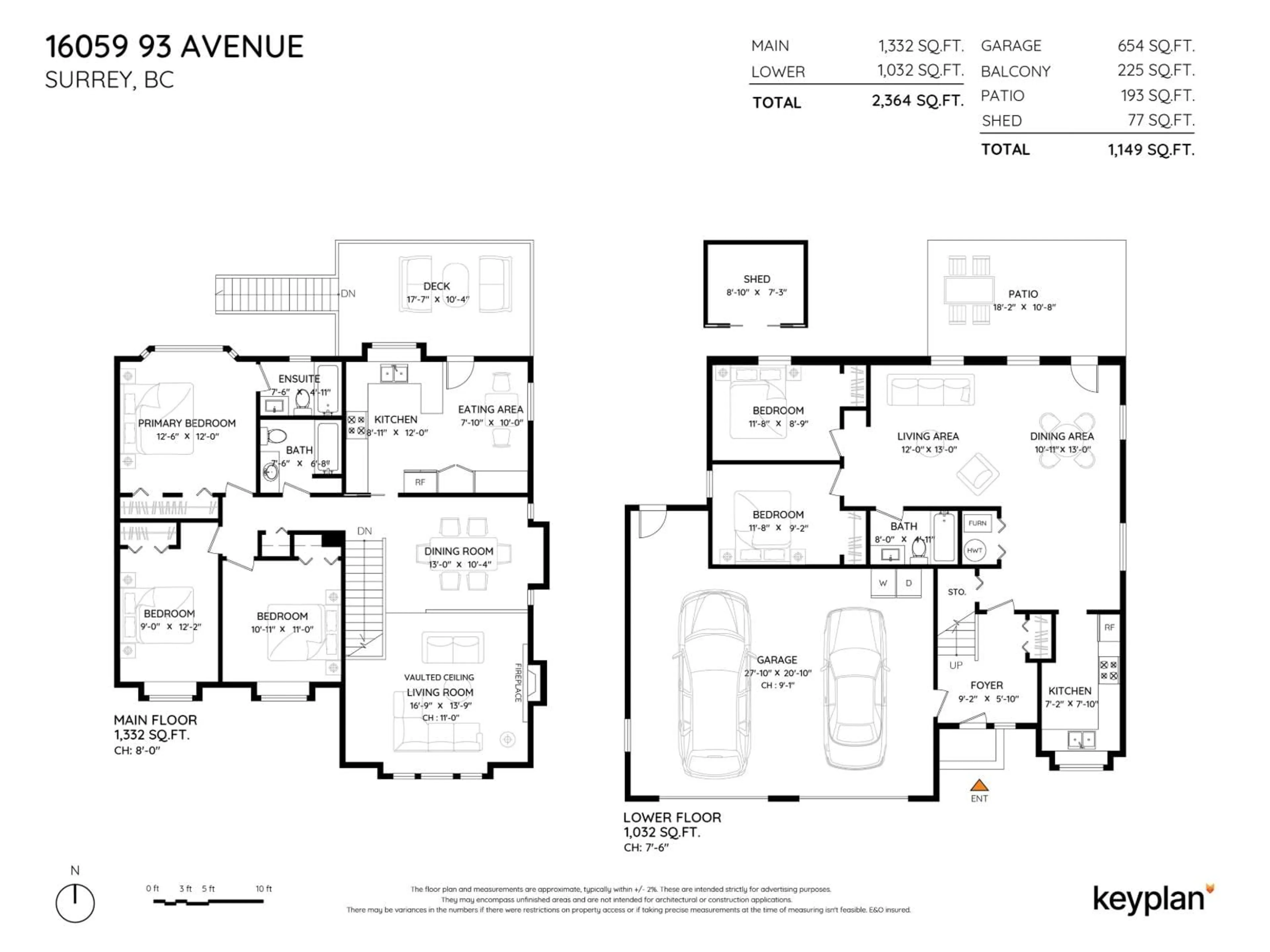 Floor plan for 16059 93 AVENUE, Surrey British Columbia V4N3E3