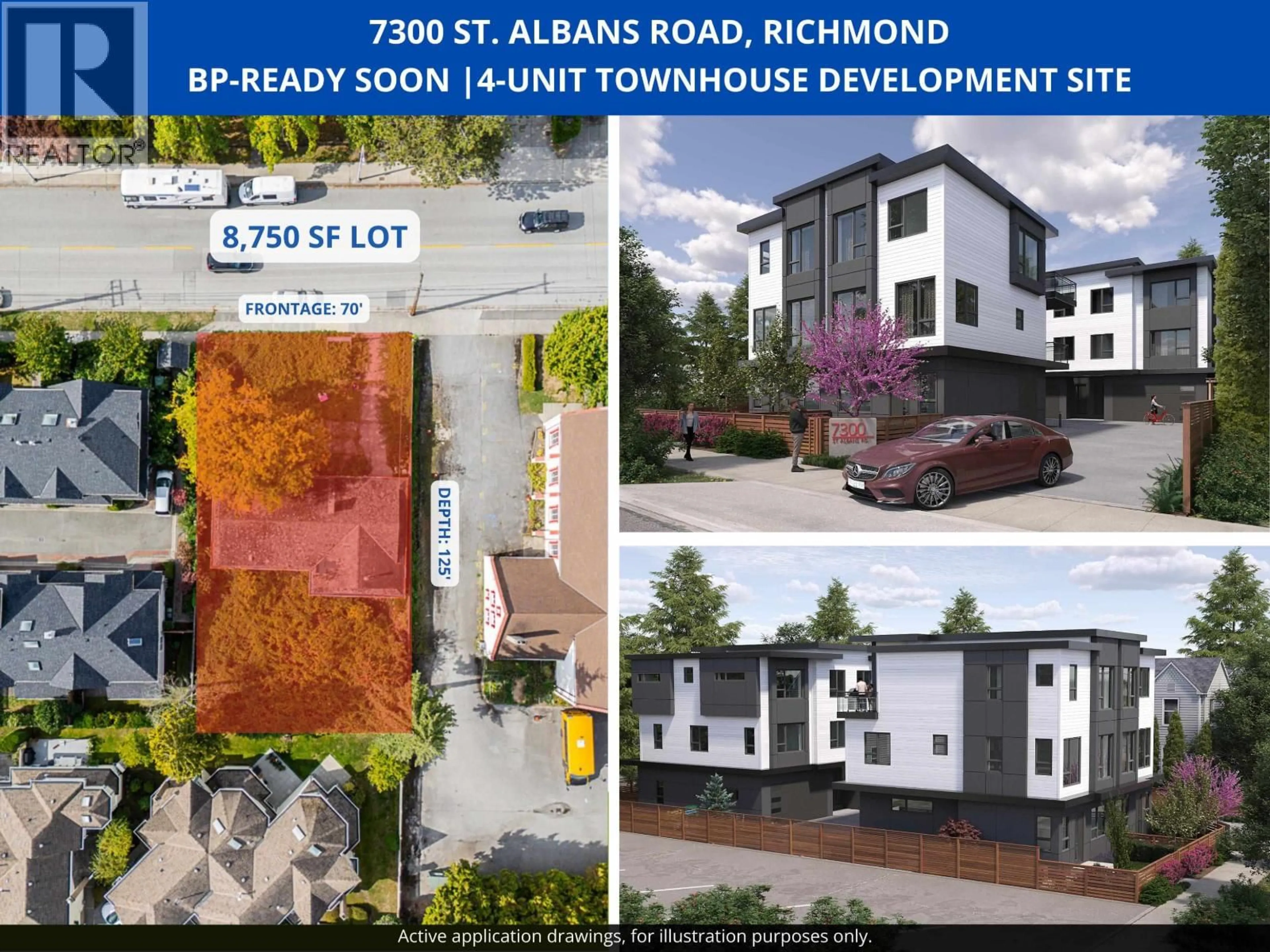 A pic from outside/outdoor area/front of a property/back of a property/a pic from drone, street for 7300 ST. ALBANS ROAD, Richmond British Columbia V6Y2K3