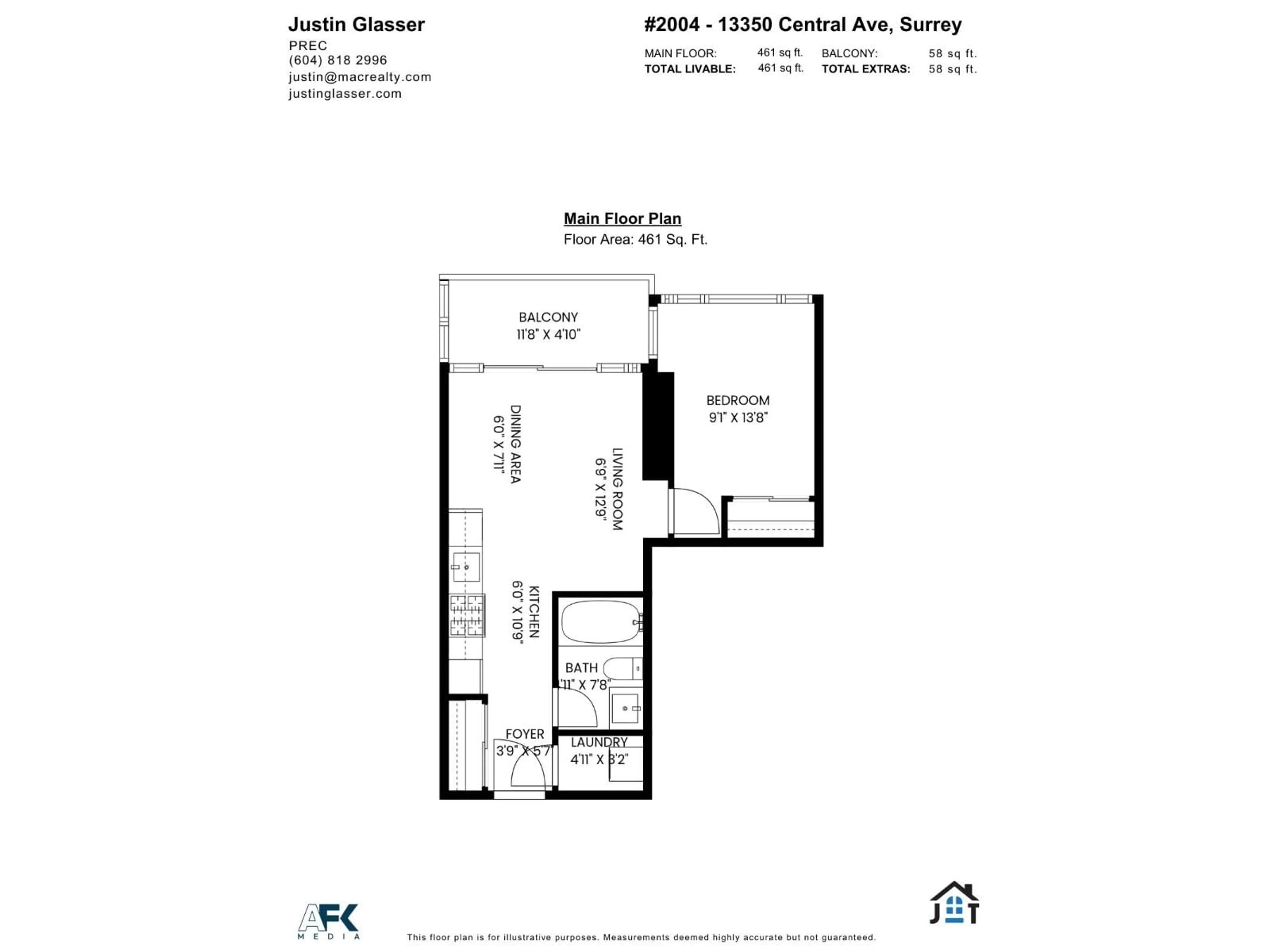 Floor plan for 2004 - 13350 CENTRAL AVENUE, Surrey British Columbia V3T0S1