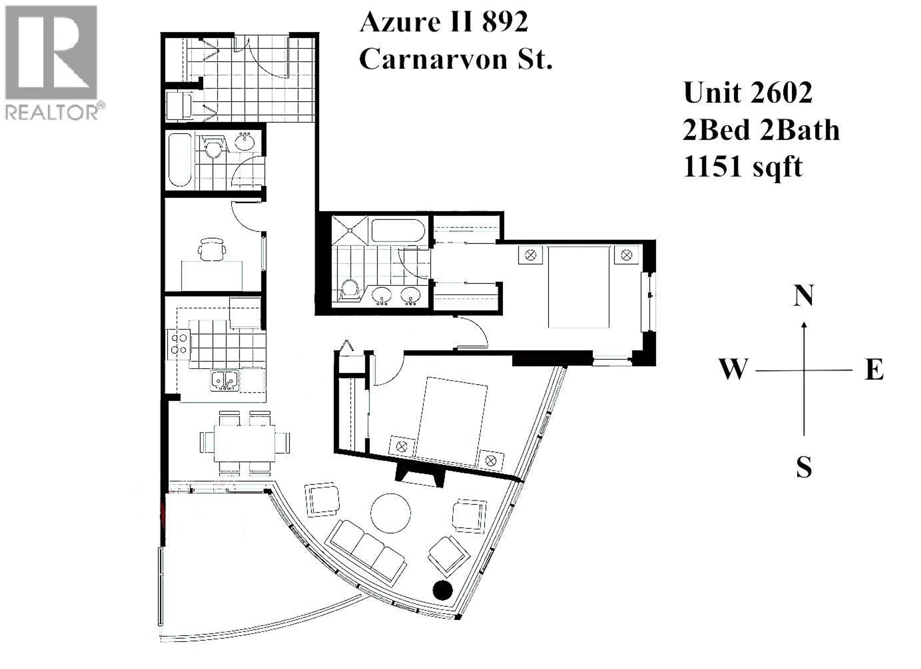 Floor plan for 2602 - 892 CARNARVON STREET, New Westminster British Columbia V3M0C5