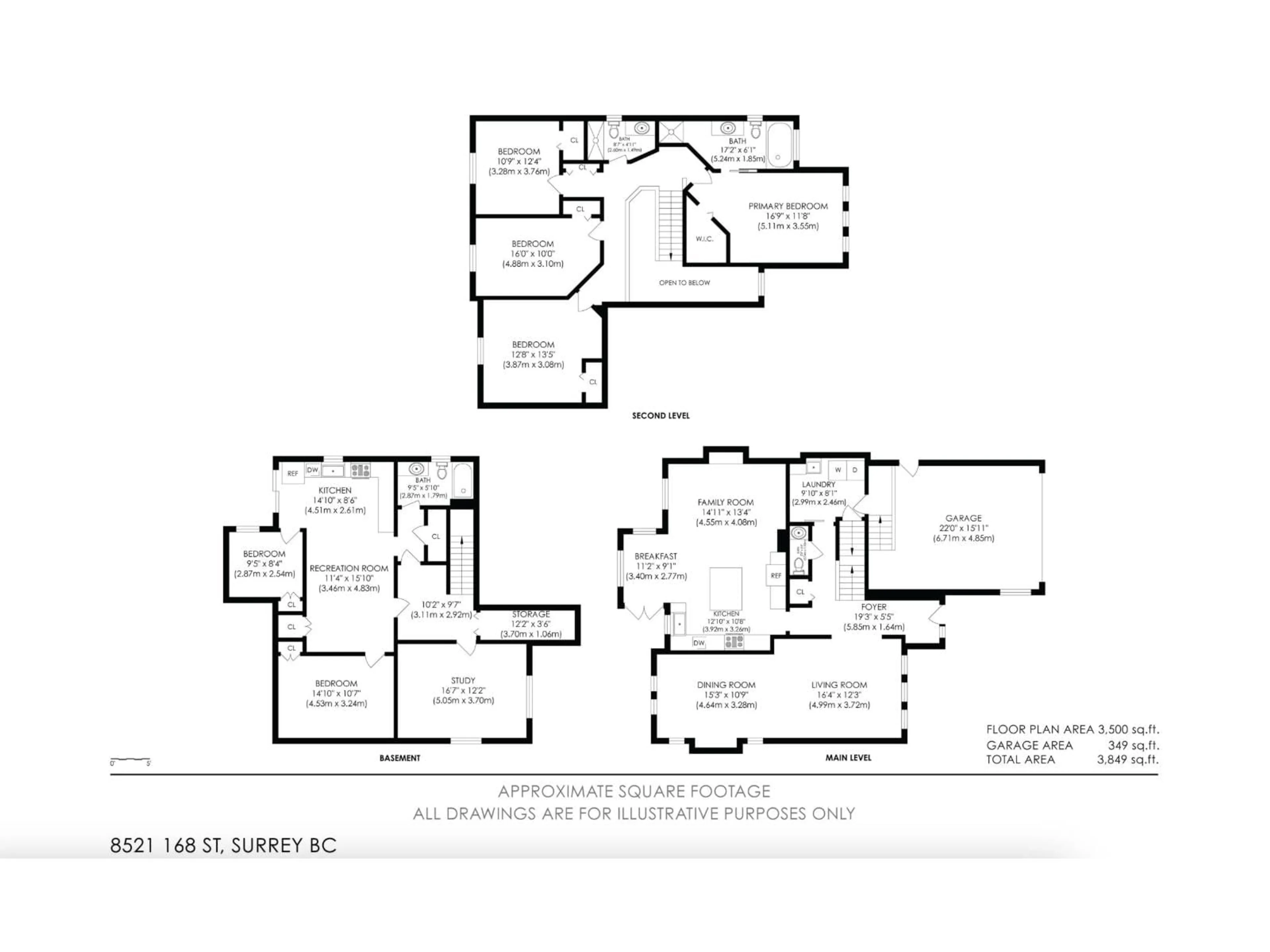 Floor plan for 8521 168 ST STREET, Surrey British Columbia V4N5A6