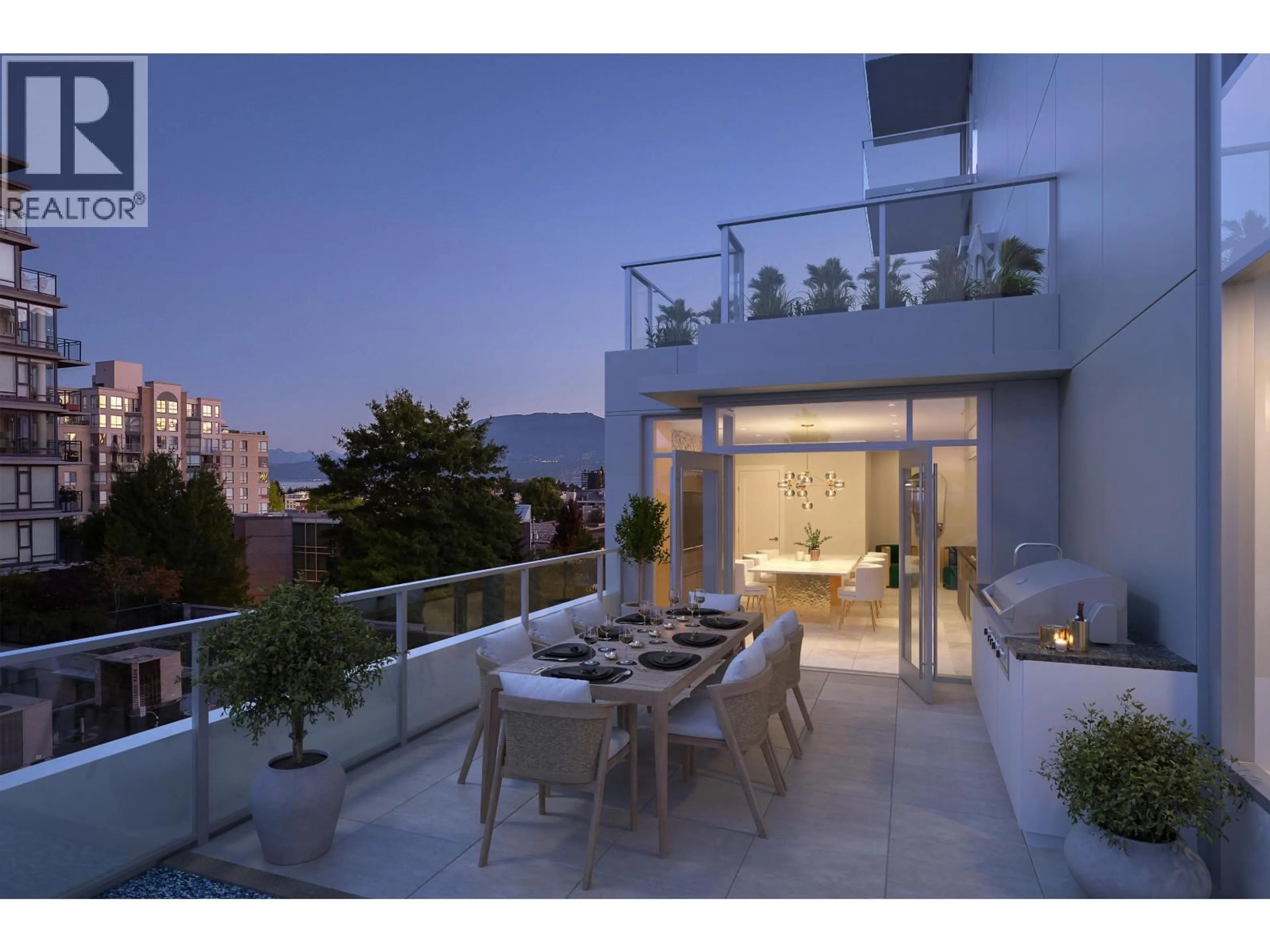 Patio, city buildings view from balcony for 602 - 2323 FIR STREET, Vancouver British Columbia V6J1S5