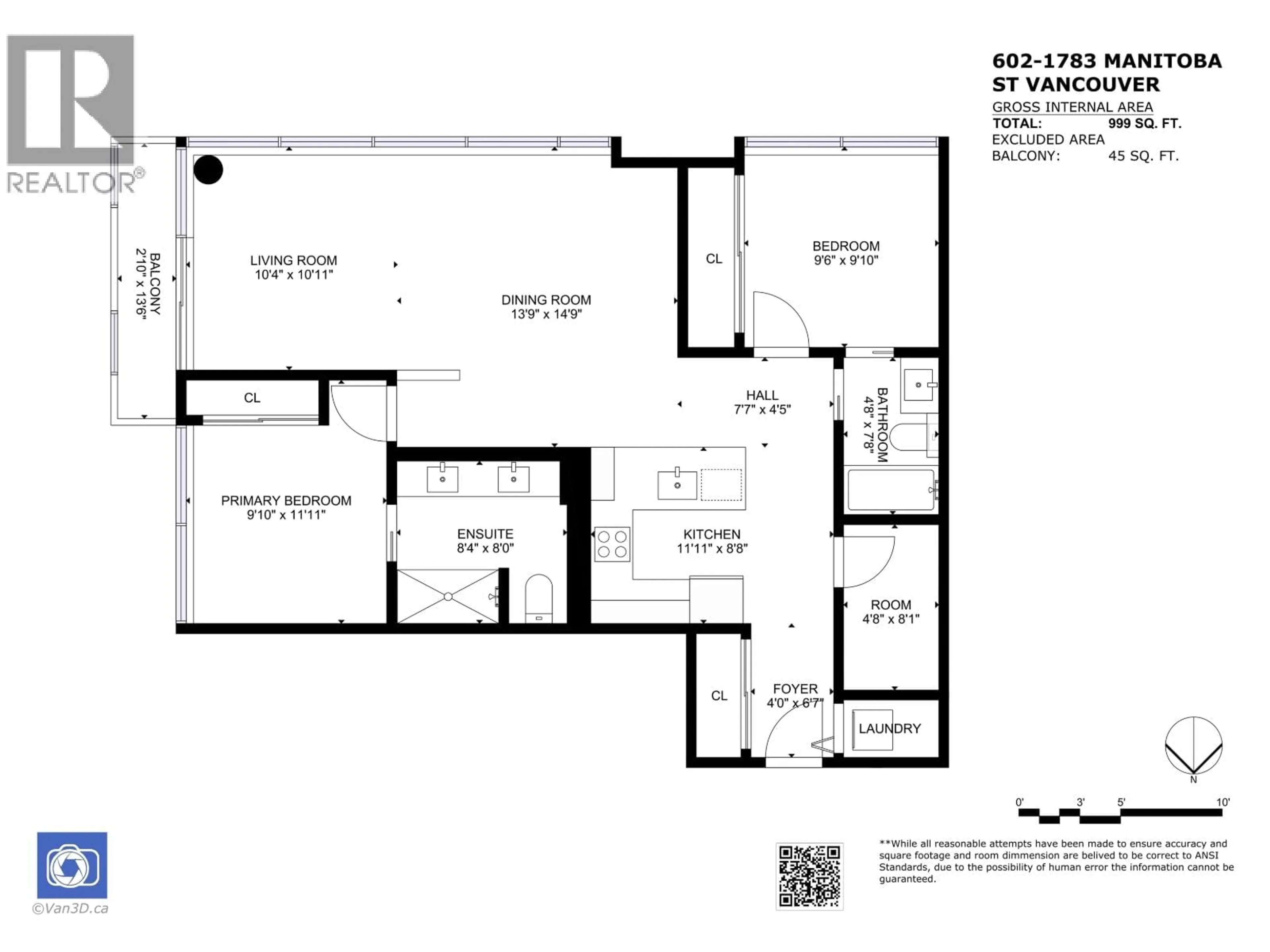 Floor plan for 602 - 1783 MANITOBA STREET, Vancouver British Columbia V5Y0K1