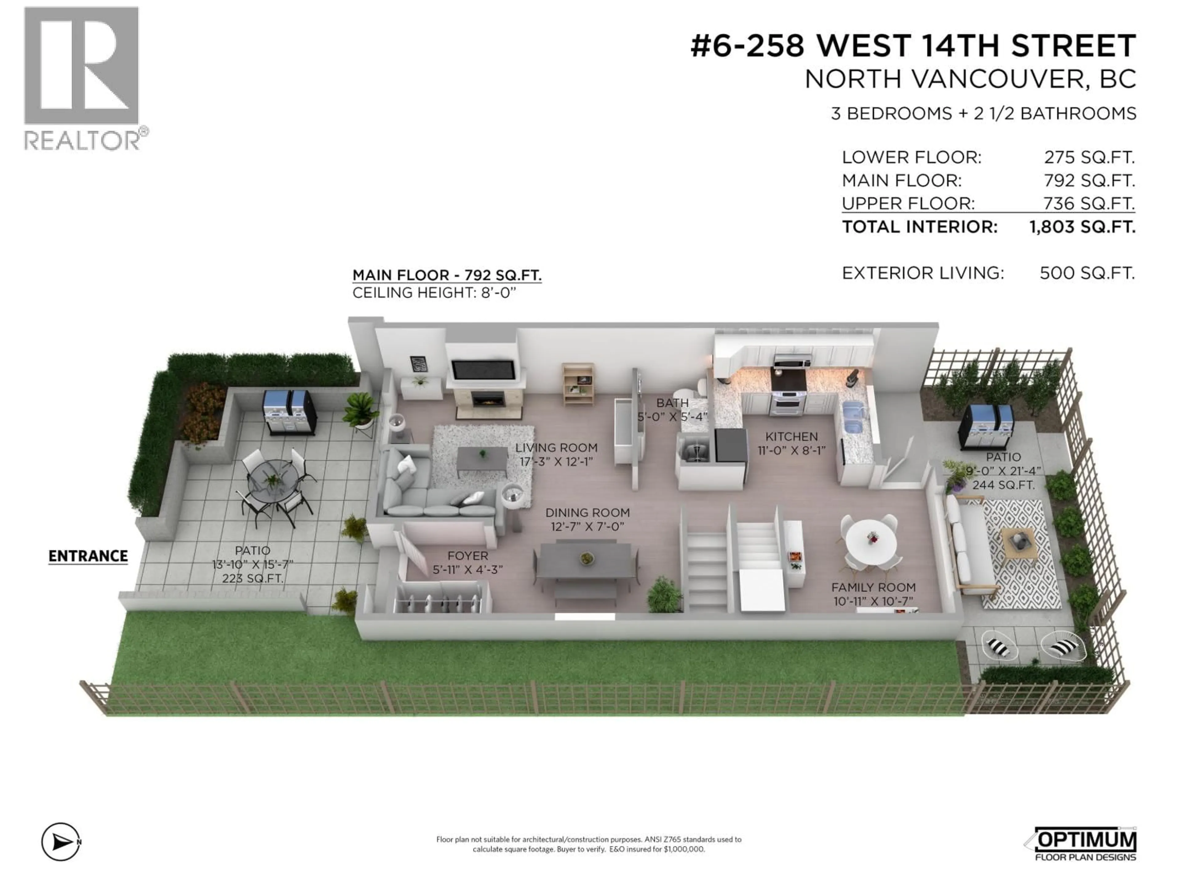 Floor plan for 6 - 258 14TH STREET, North Vancouver British Columbia V7M1P3