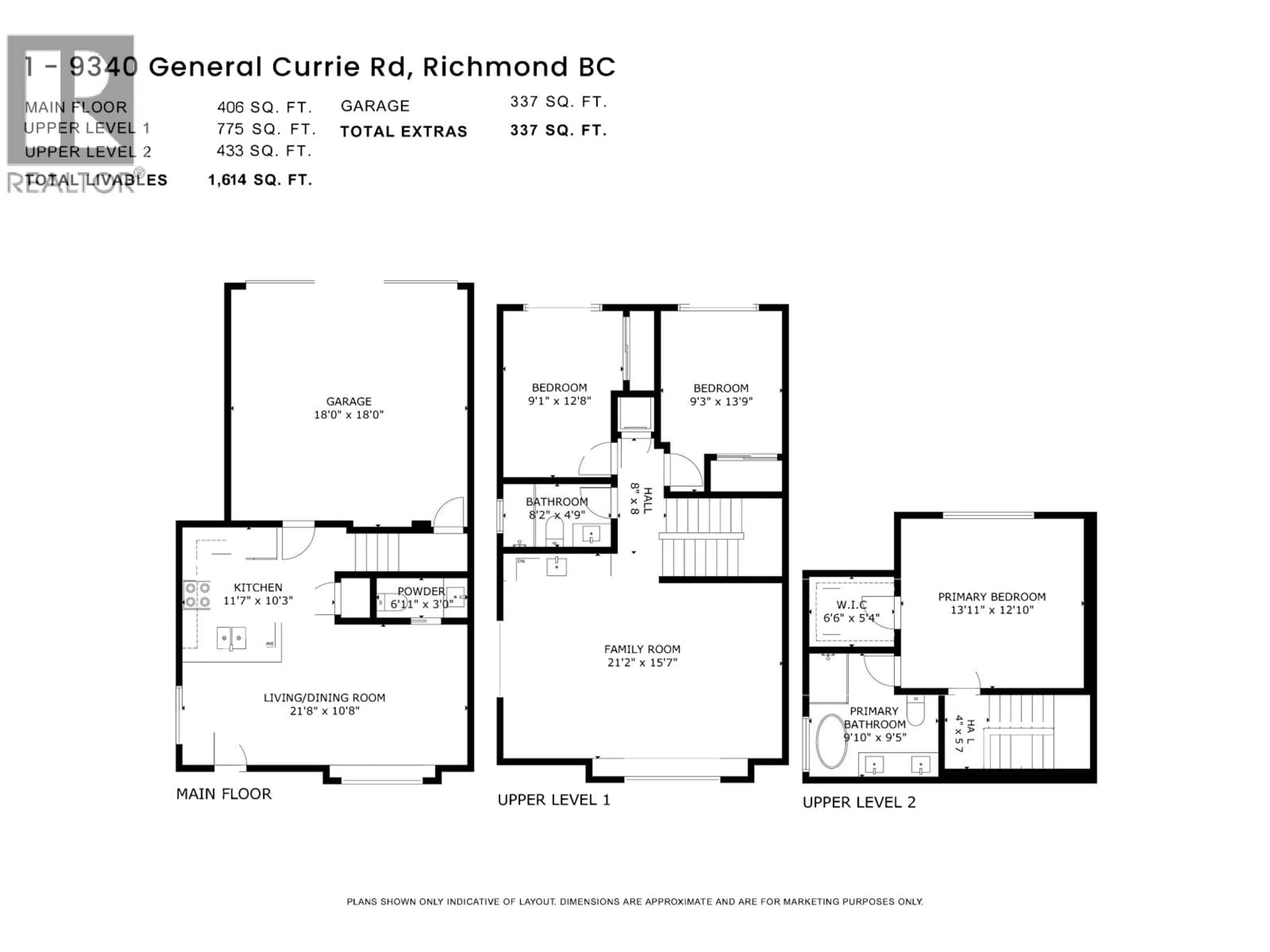 Floor plan for 1 - 9340 GENERAL CURRIE ROAD, Richmond British Columbia V6Y1M6