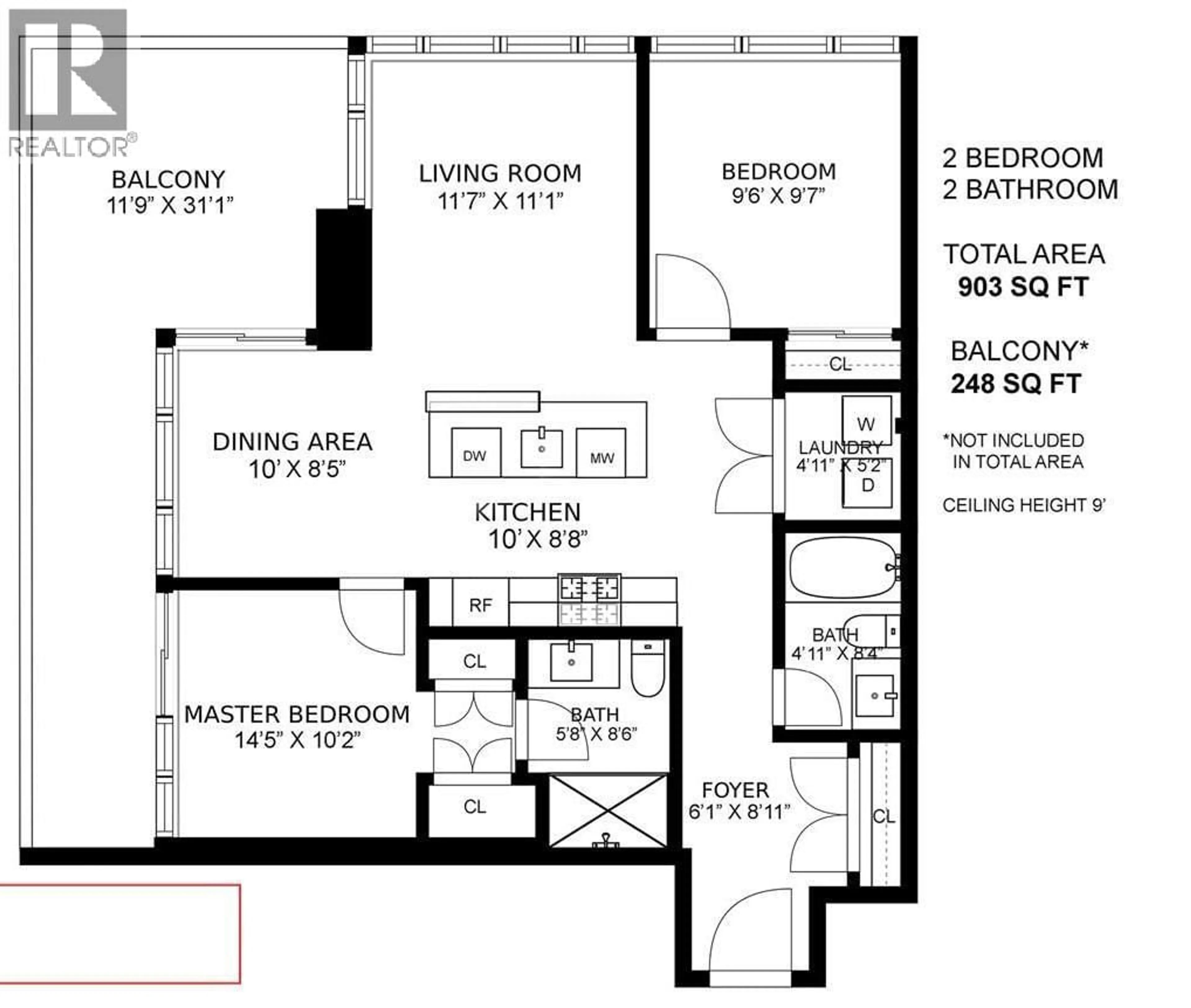 Floor plan for 2605 - 6098 STATION STREET, Burnaby British Columbia V5H0H4