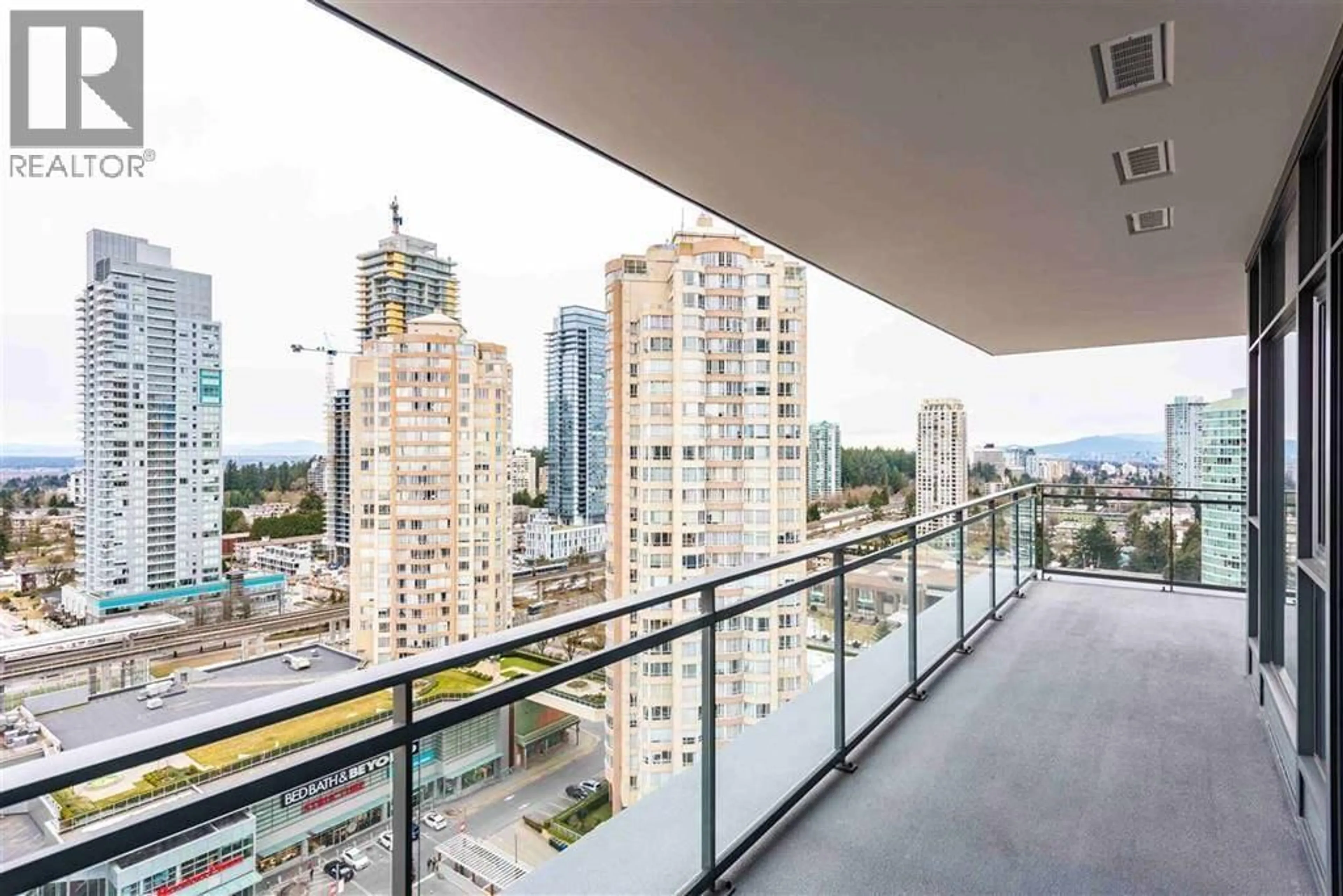 Balcony in the apartment, city buildings view from balcony for 2605 - 6098 STATION STREET, Burnaby British Columbia V5H0H4