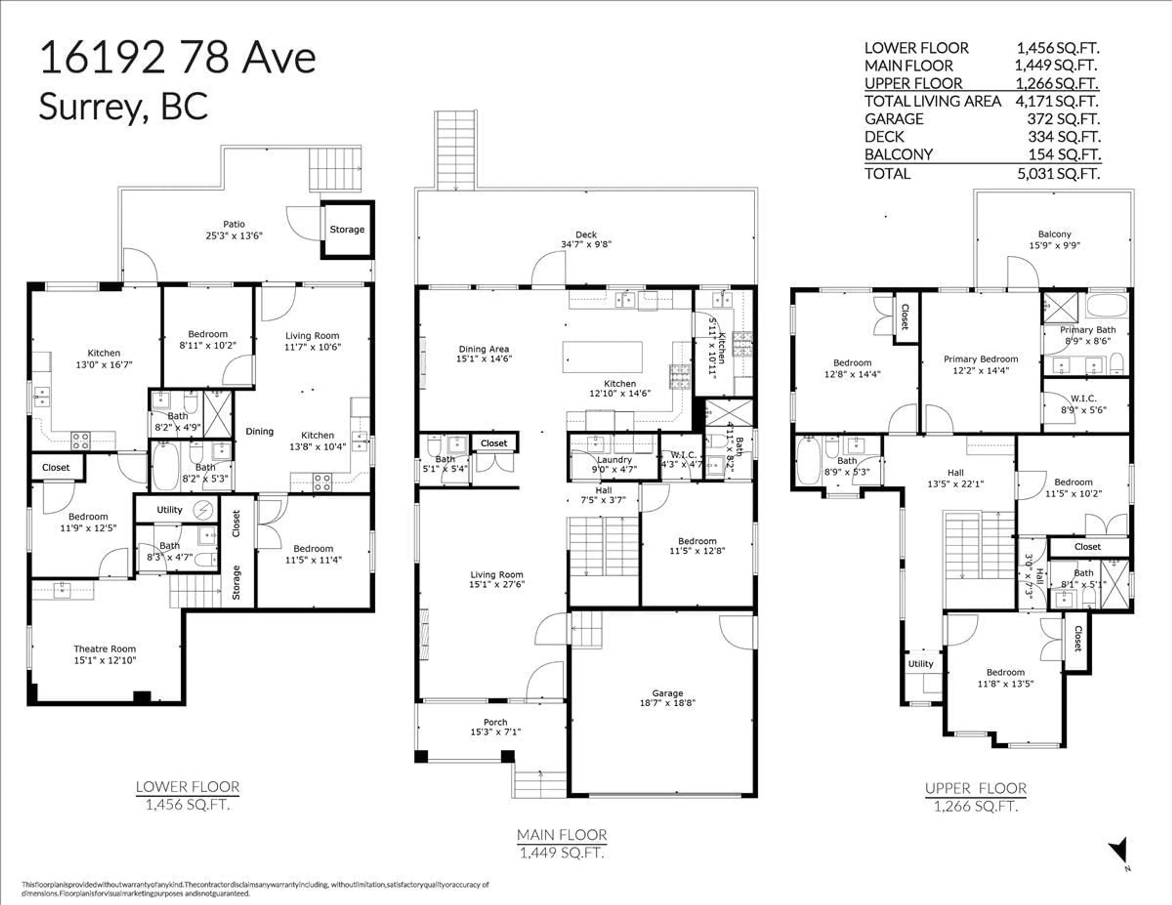 Floor plan for 16192 78 AVENUE, Surrey British Columbia V4N0X4