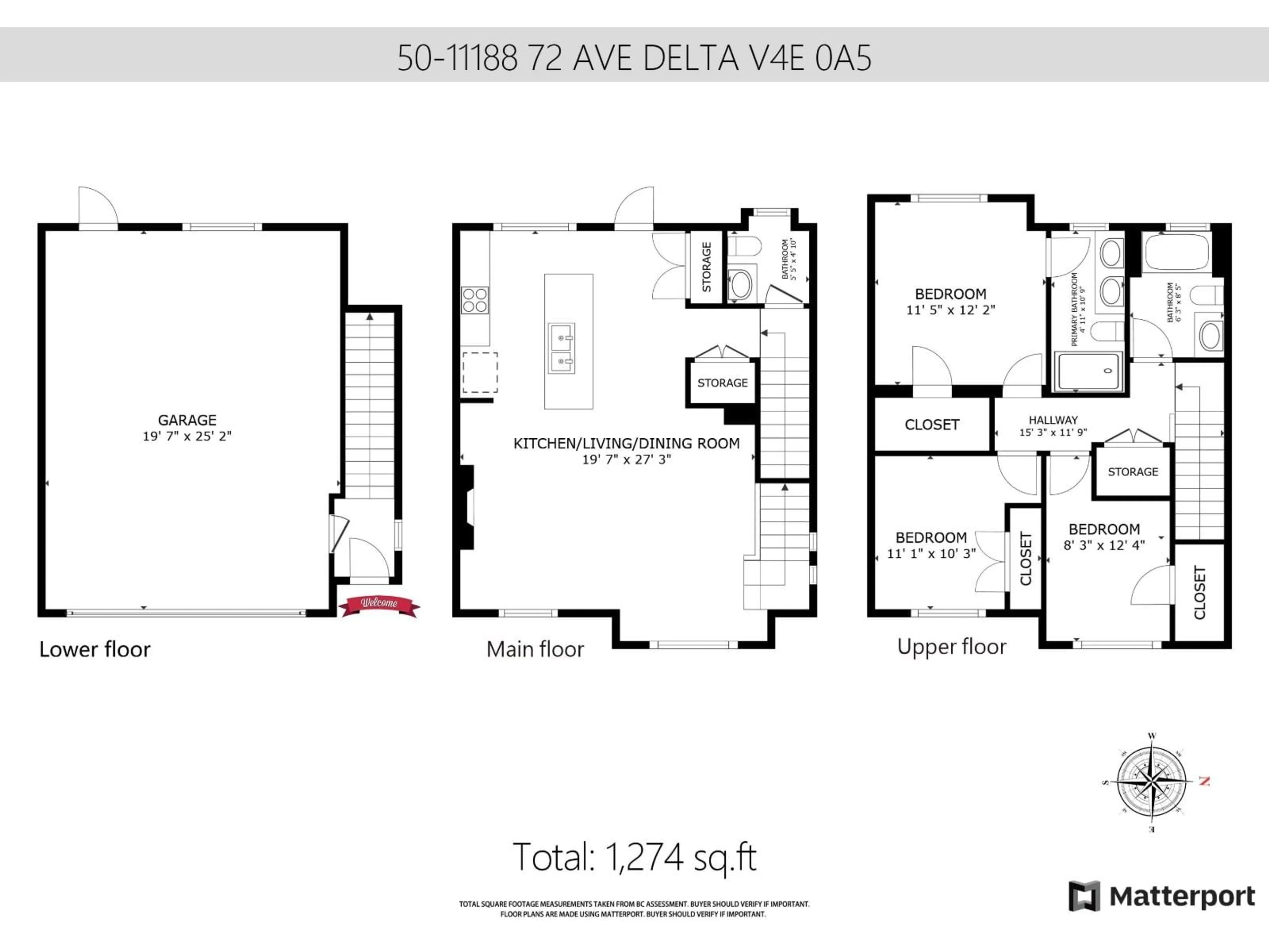 Floor plan for 50 - 11188 72 AVENUE, Delta British Columbia V4E0A5