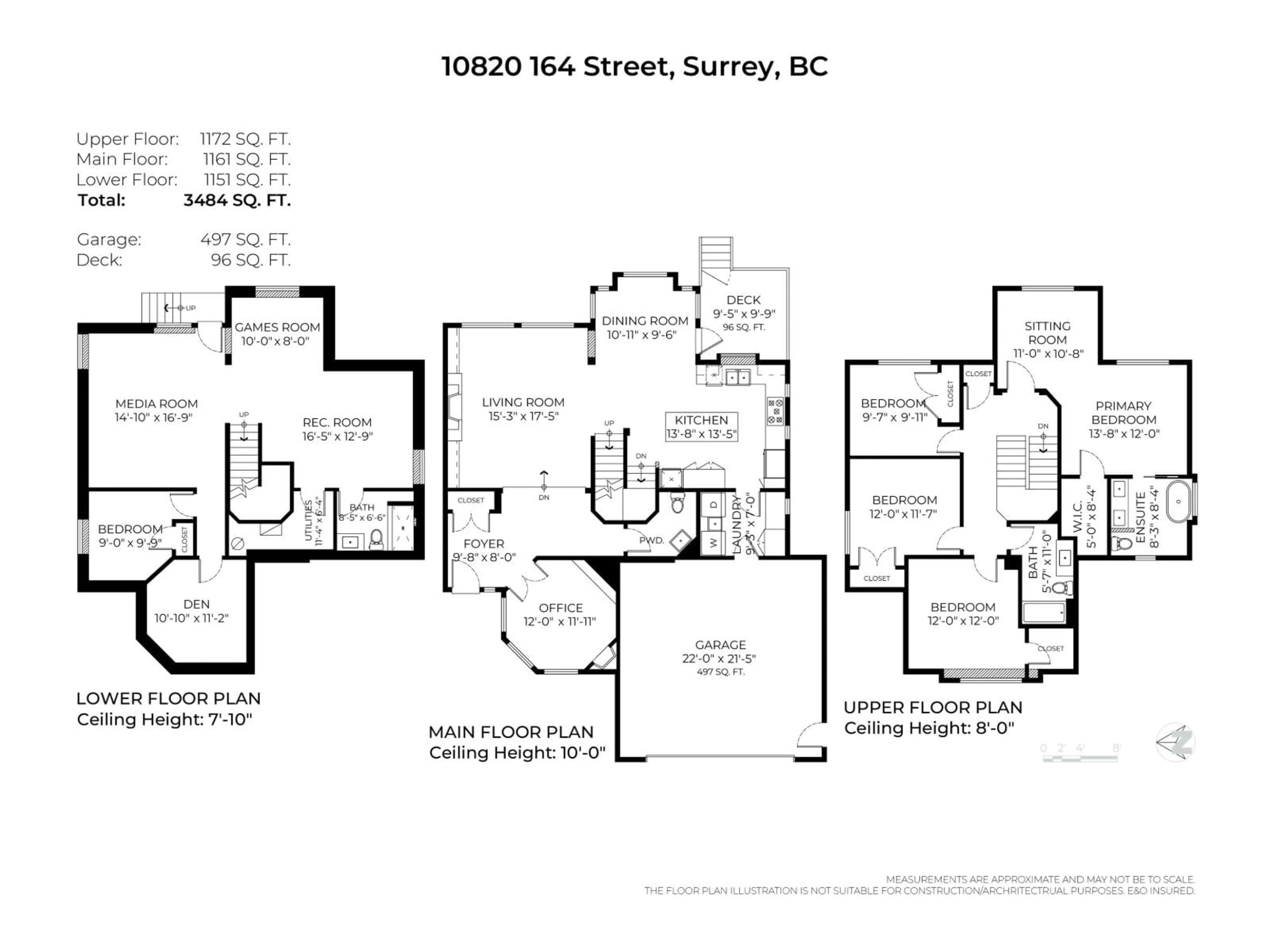 Floor plan for 10820 164 STREET, Surrey British Columbia V4N5B8