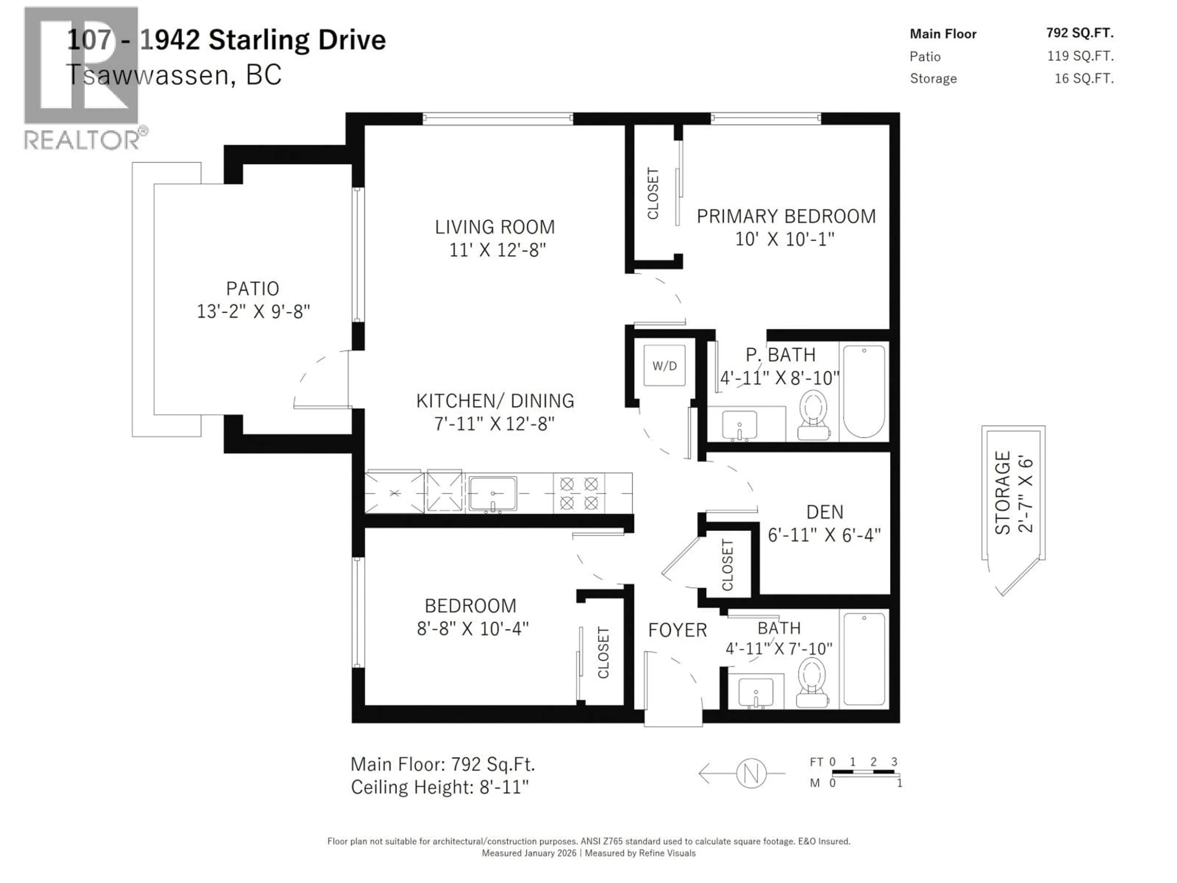 Floor plan for 107 - 1942 STARLING DRIVE, Tsawwassen British Columbia V4M0H1