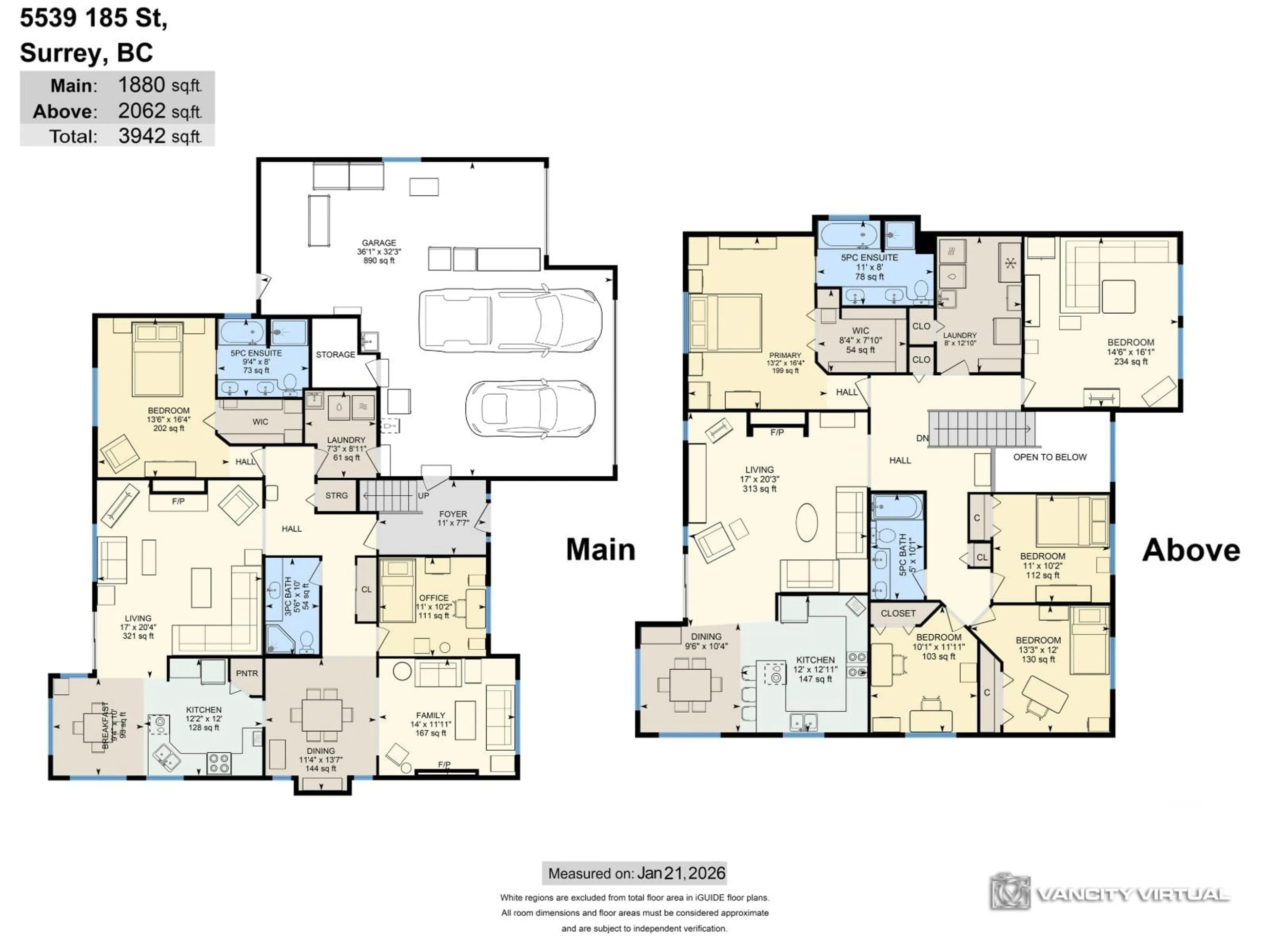Floor plan for 5539 185 STREET, Surrey British Columbia V3S8S1