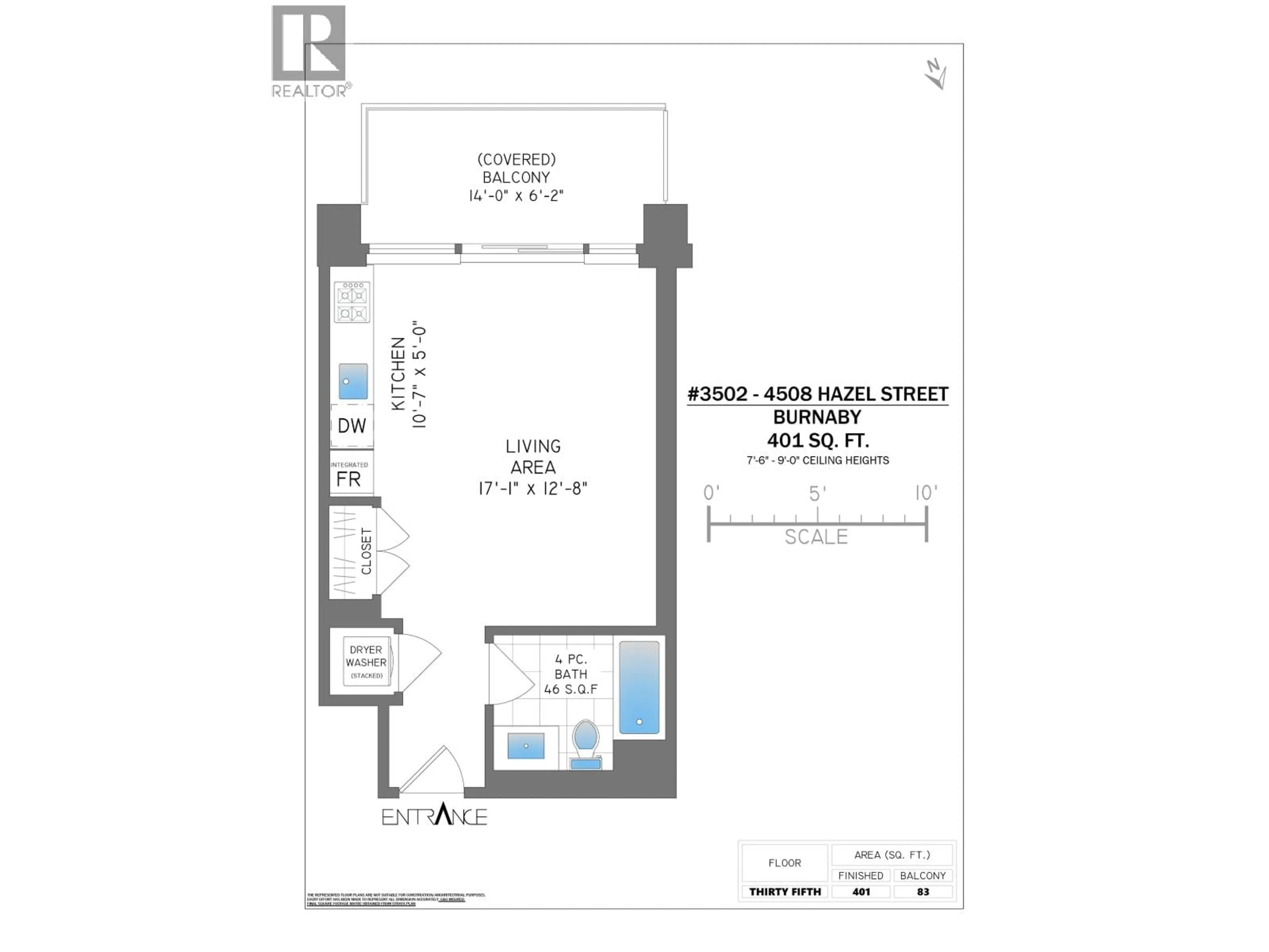 Floor plan for 3502 - 4508 HAZEL STREET, Burnaby British Columbia V5H0E4