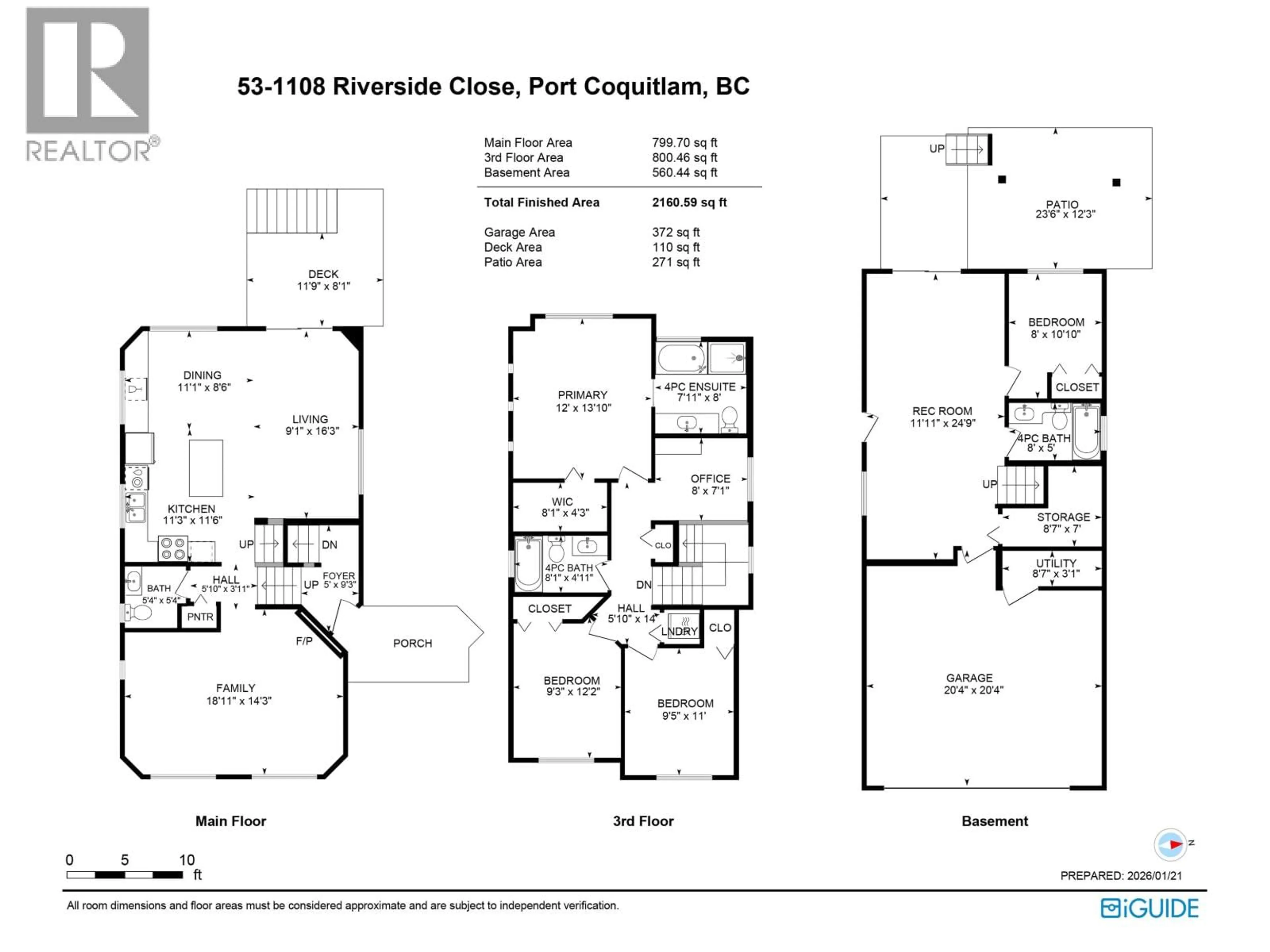 Floor plan for 53 - 1108 RIVERSIDE CLOSE, Port Coquitlam British Columbia V3B8C2