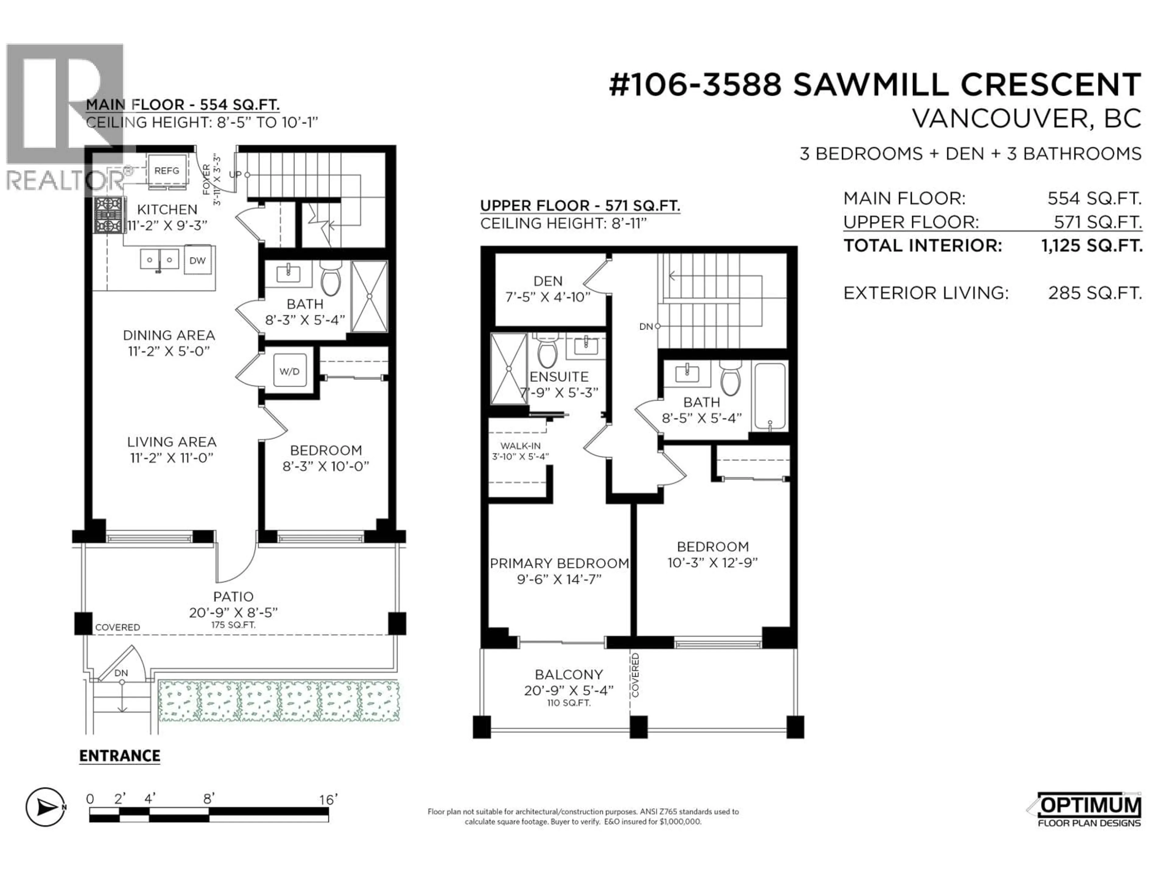 Floor plan for 106 - 3588 SAWMILL CRESCENT, Vancouver British Columbia V5S0H5