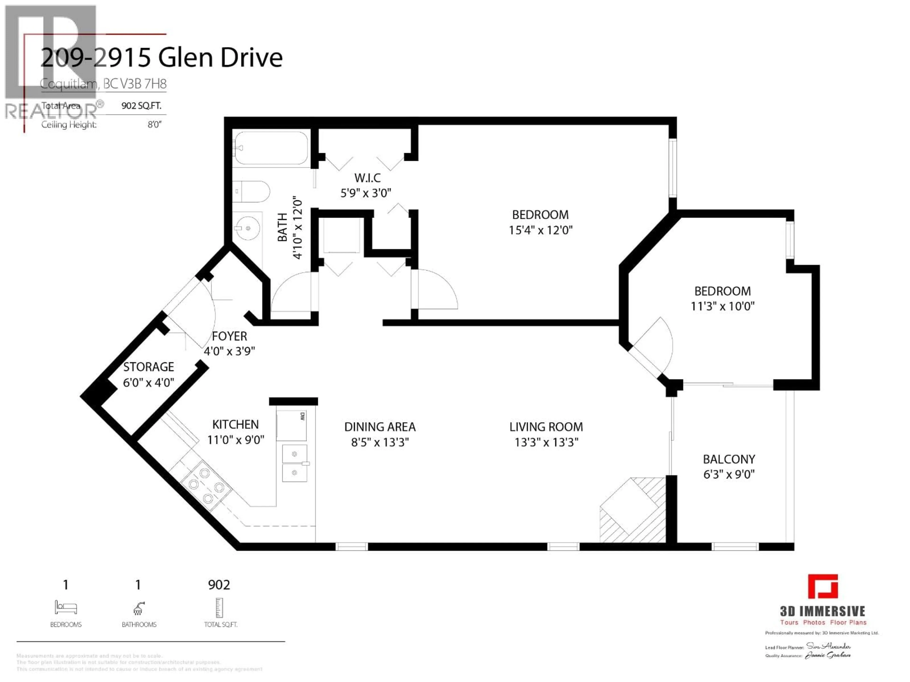 Floor plan for 209 - 2915 GLEN DRIVE, Coquitlam British Columbia V3B7H8