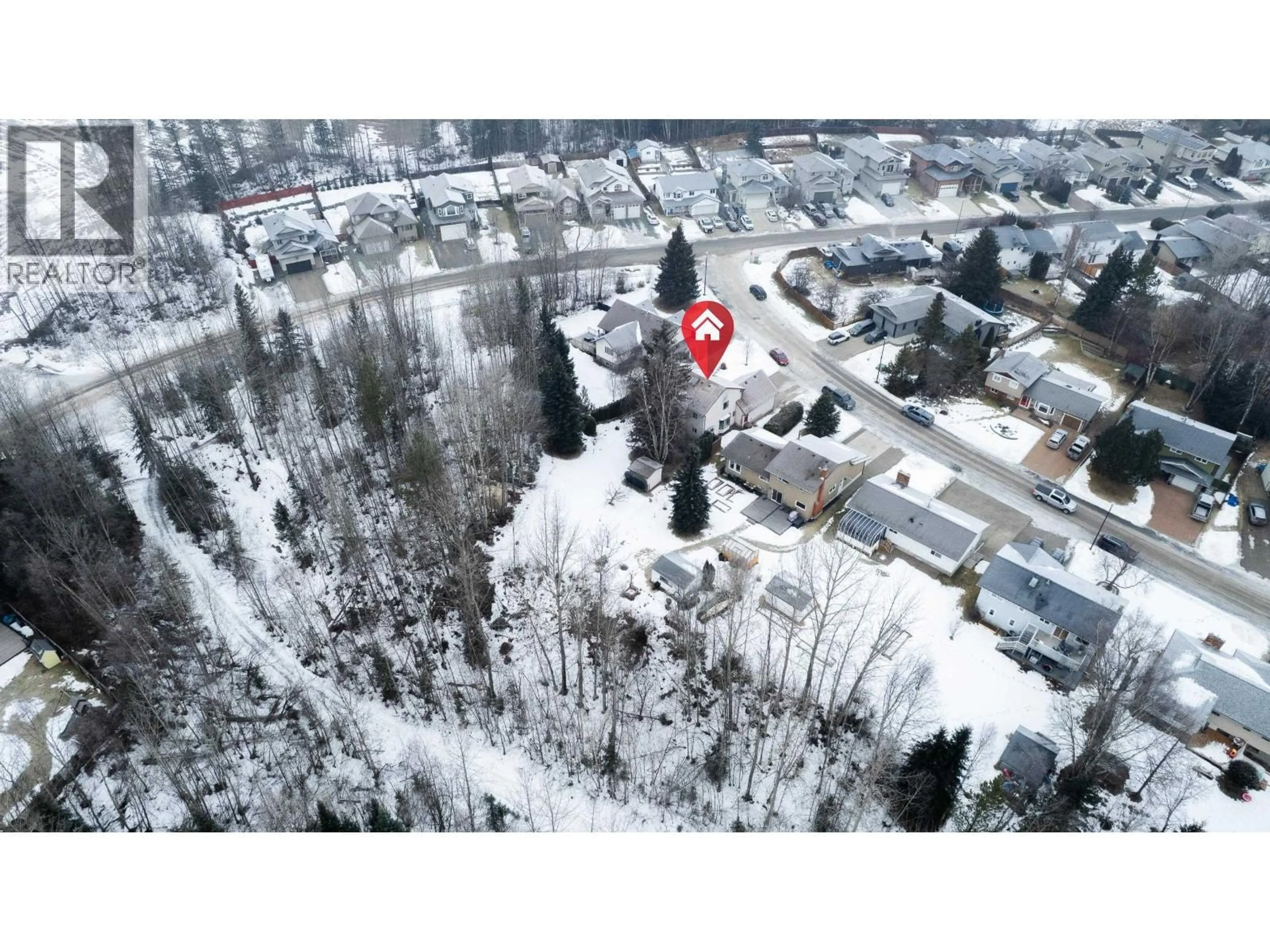 A pic from outside/outdoor area/front of a property/back of a property/a pic from drone, mountain view for 7772 ST MARK CRESCENT, Prince George British Columbia V2N4B8