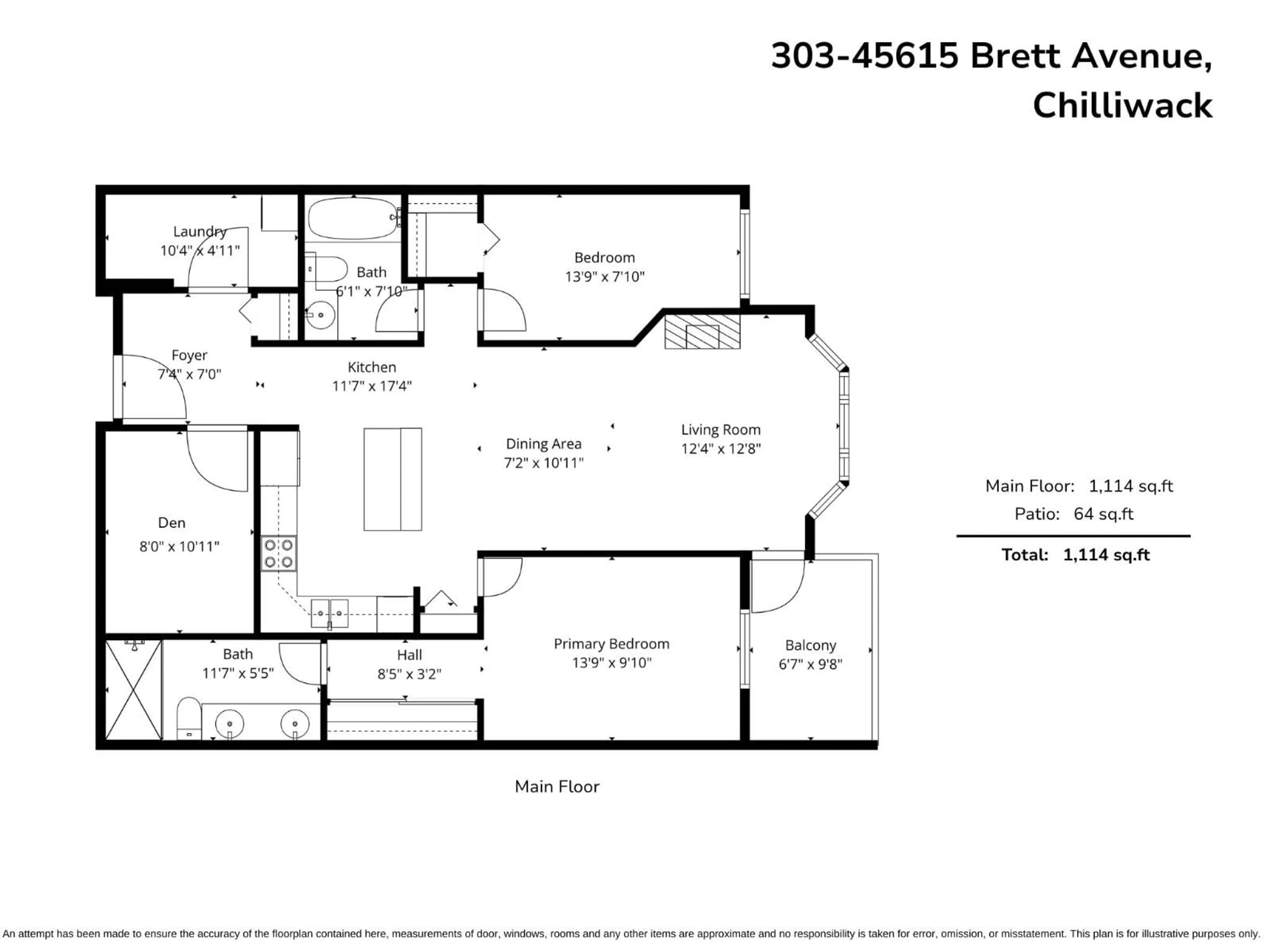 Floor plan for 303 - 45615 BRETT AVENUE, Chilliwack British Columbia V2P1P1