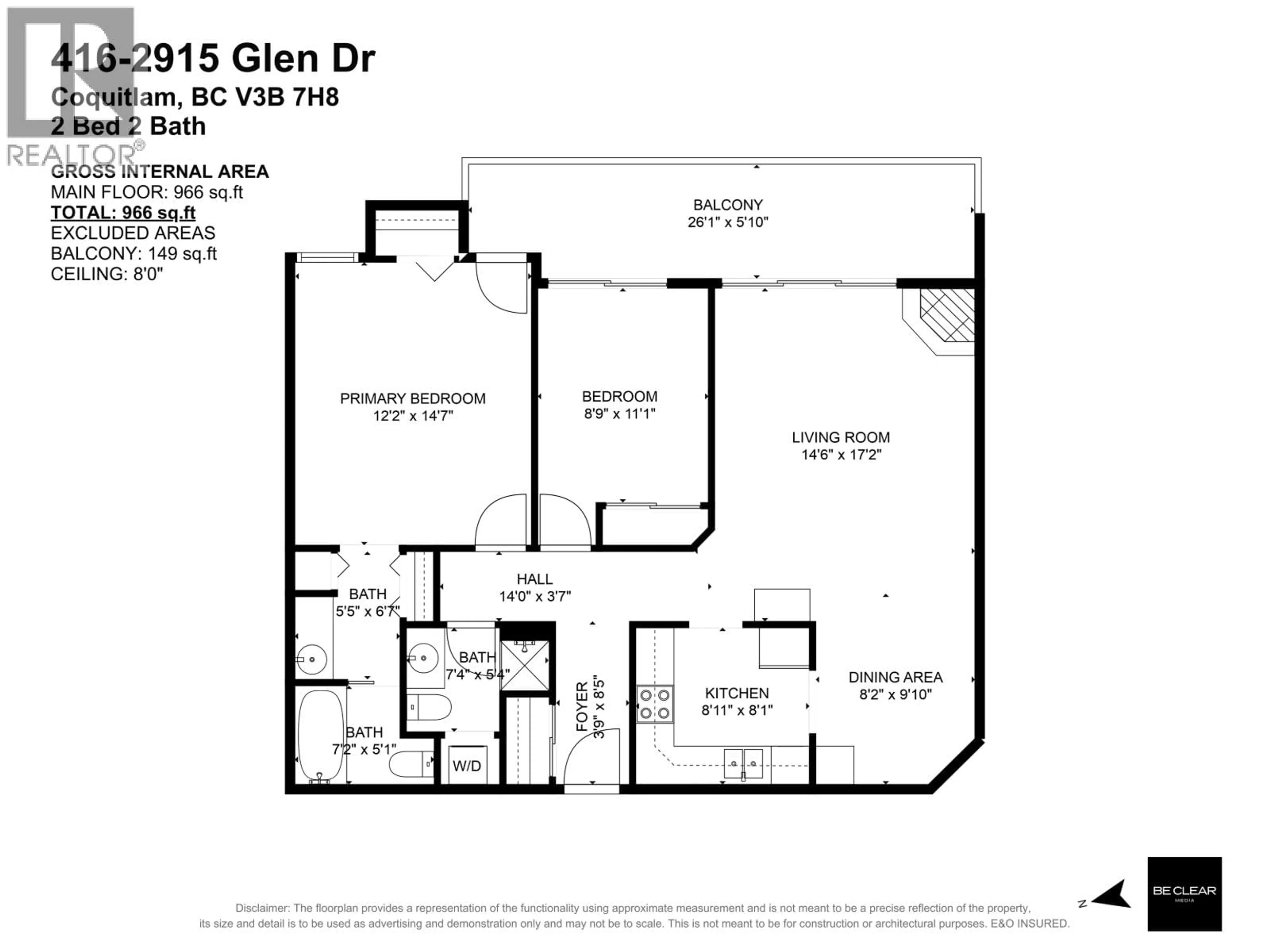 Floor plan for 416 - 2915 GLEN DRIVE, Coquitlam British Columbia V3B7H8