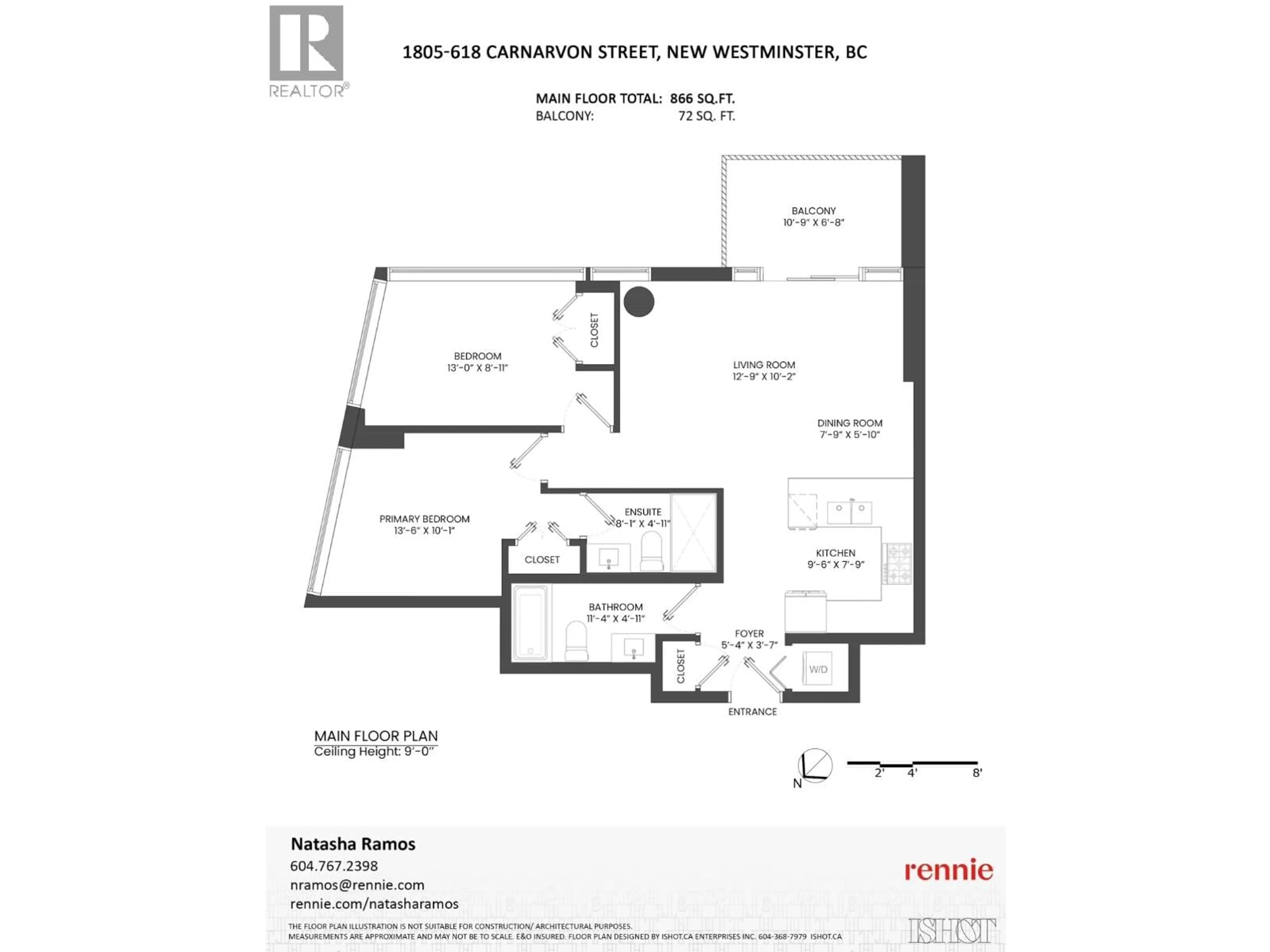 Floor plan for 1805 - 618 CARNARVON STREET, New Westminster British Columbia V3M0N9