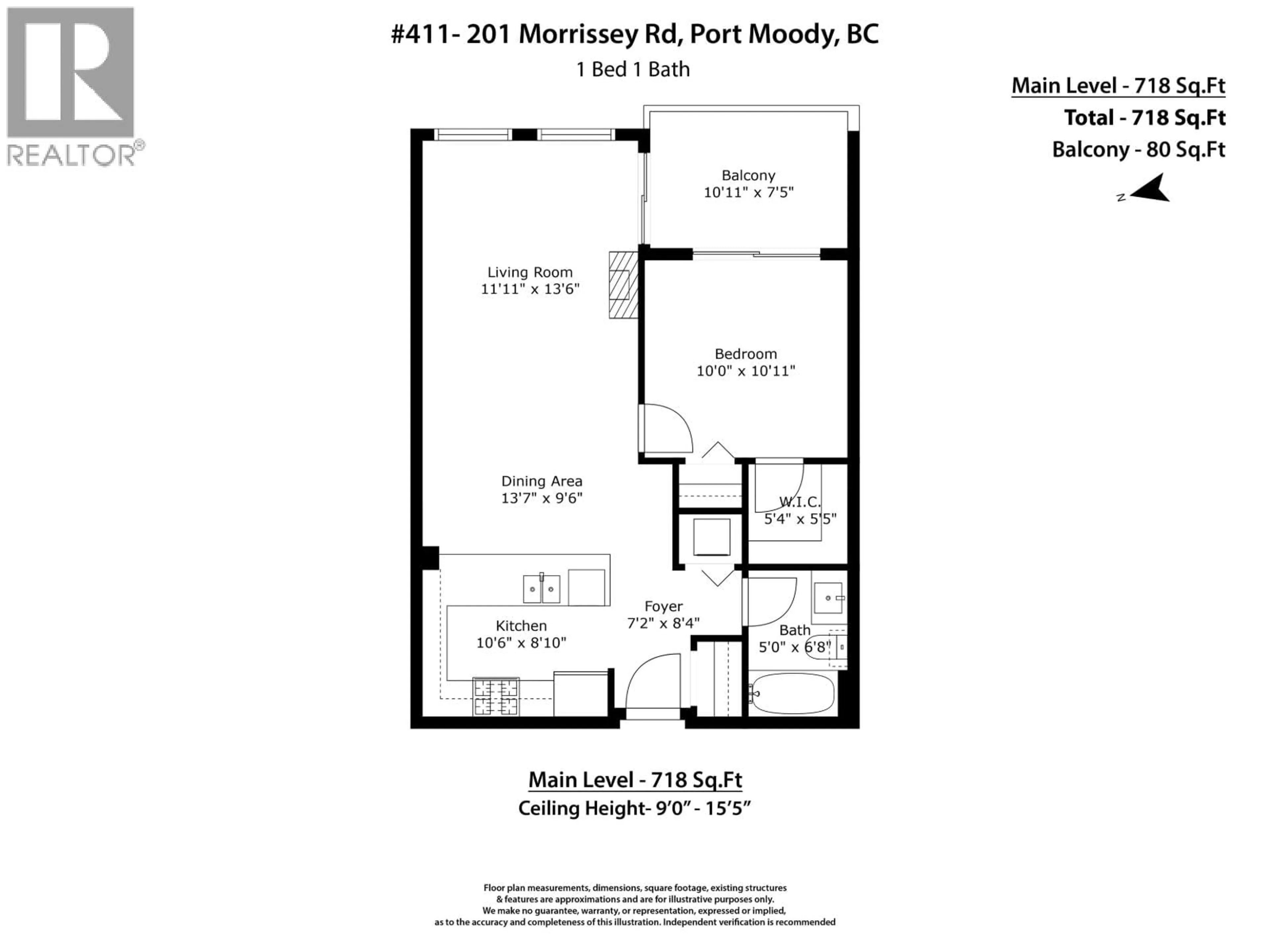 Floor plan for 411 - 201 MORRISSEY ROAD, Port Moody British Columbia V3H0E5