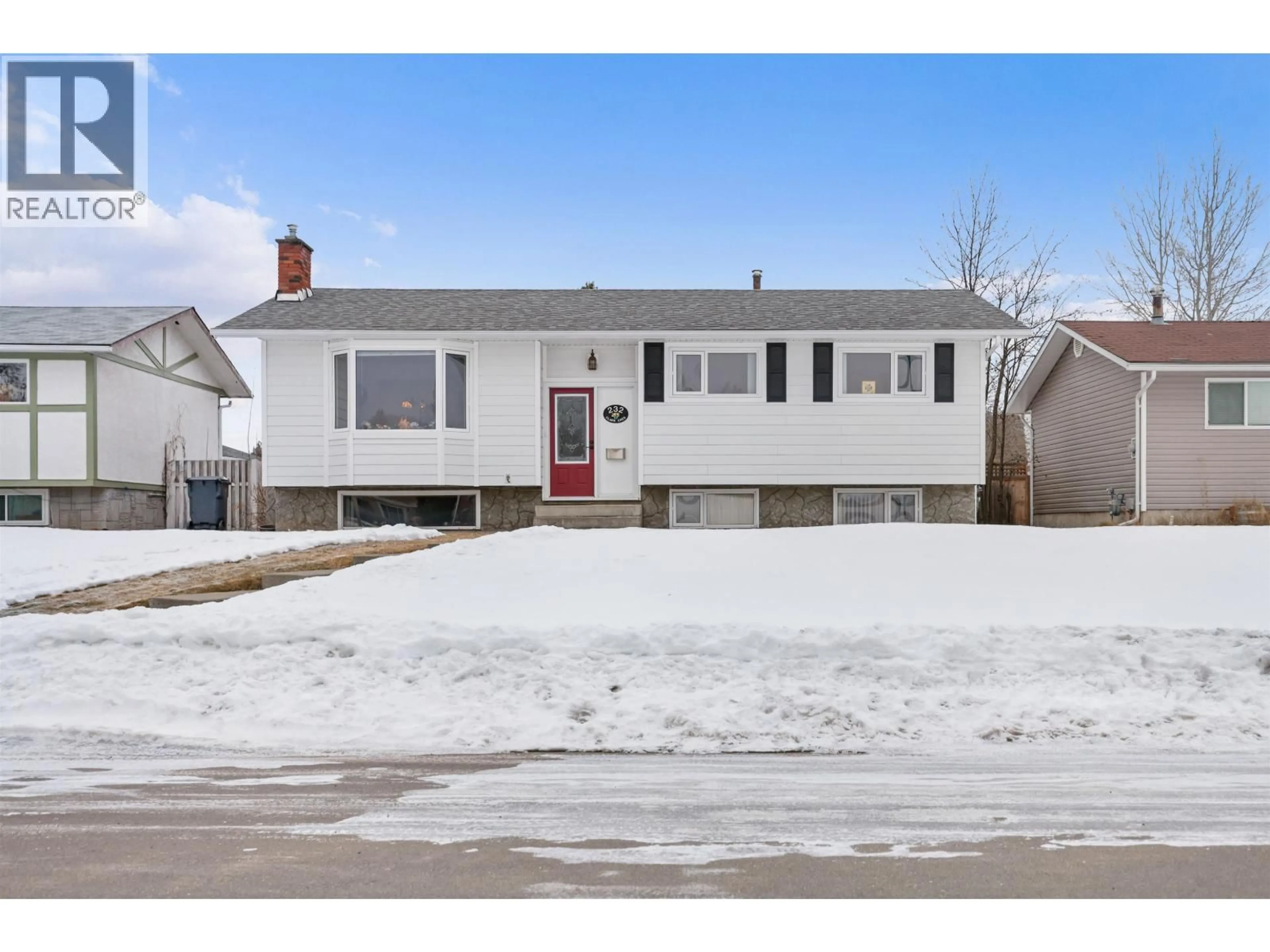 Home with vinyl exterior material, street for 232 CLARK CRESCENT, Prince George British Columbia V2M4W2